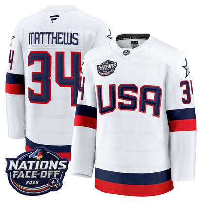 Men's USA 4 Nations Face-Off 2025 Premium Player Jersey - All Stitched