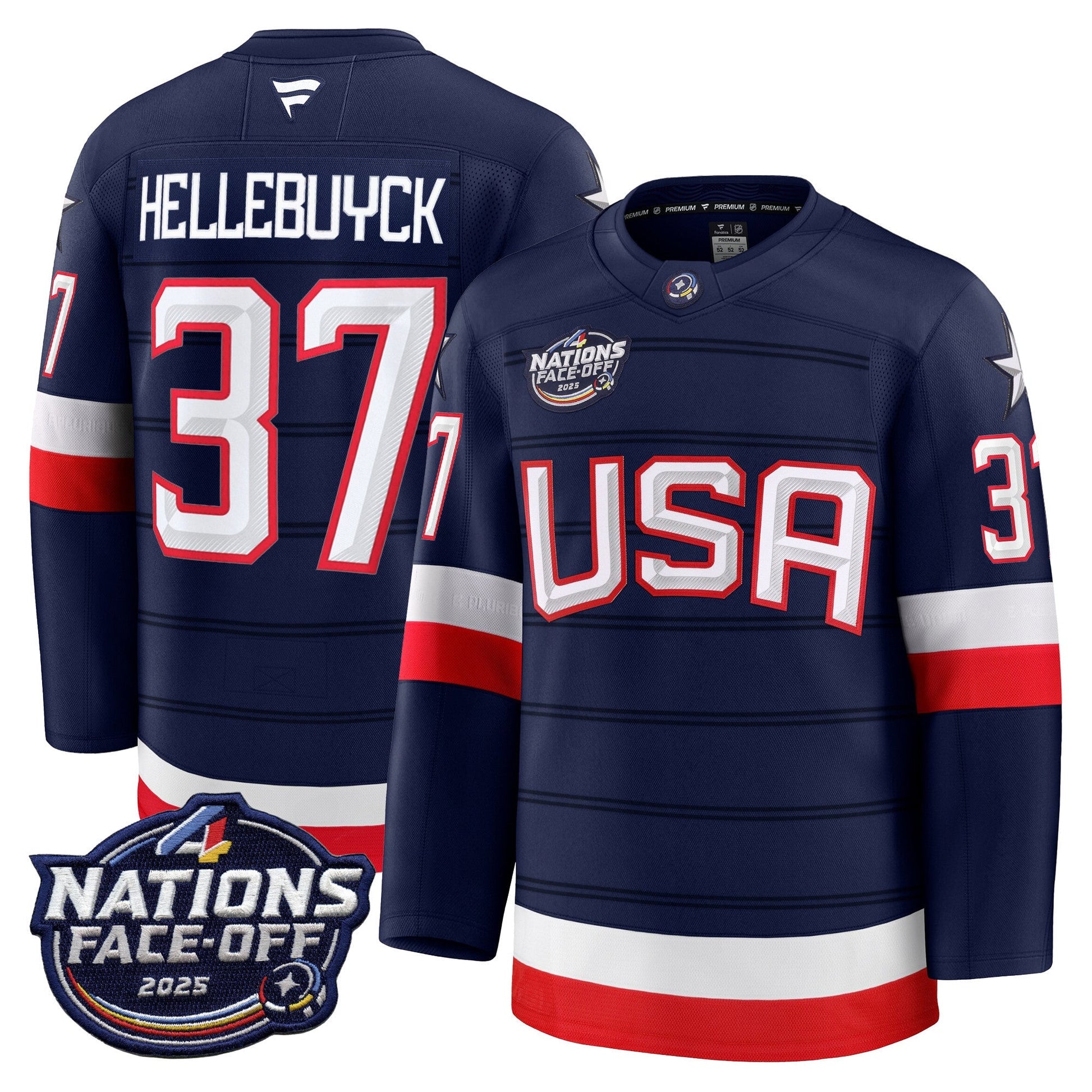 Men's USA 4 Nations Face-Off 2025 Premium Player Jersey - All Stitched