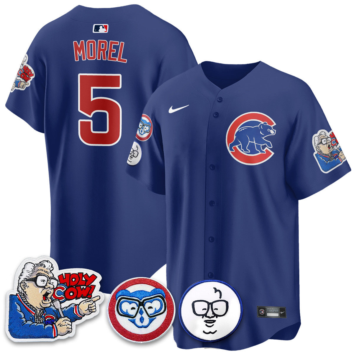 Men's Chicago Cubs Limited Jersey - Harry Caray "Holy Cow" Patch - All Stitched