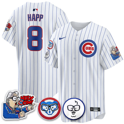 Men's Chicago Cubs Limited Jersey - Harry Caray "Holy Cow" Patch - All Stitched