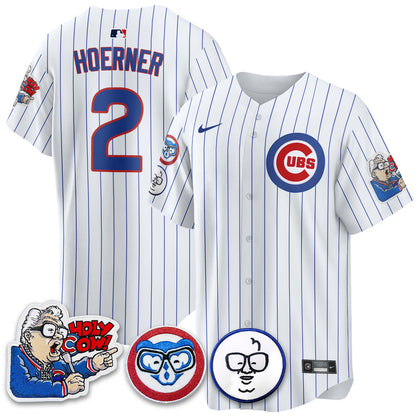 Men's Chicago Cubs Limited Jersey - Harry Caray "Holy Cow" Patch - All Stitched