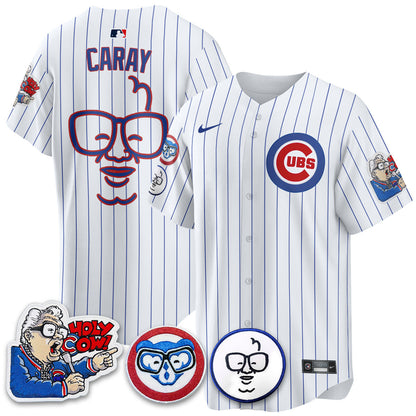 Men's Chicago Cubs Limited Jersey - Harry Caray "Holy Cow" Patch - All Stitched
