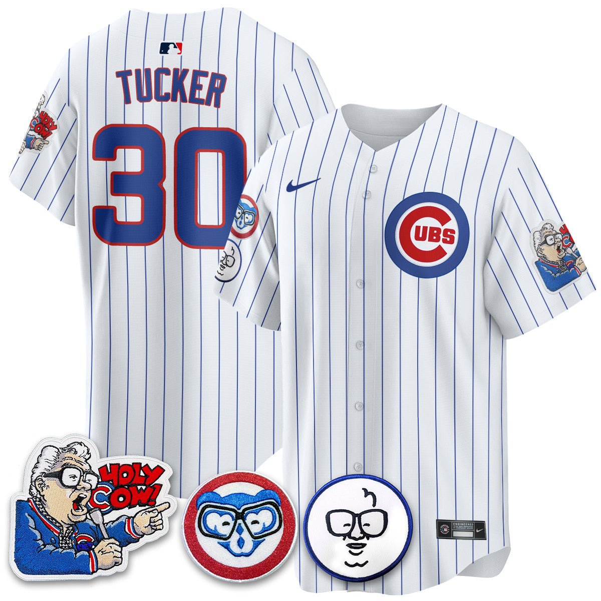 Men's Chicago Cubs Limited Jersey - Harry Caray "Holy Cow" Patch - All Stitched