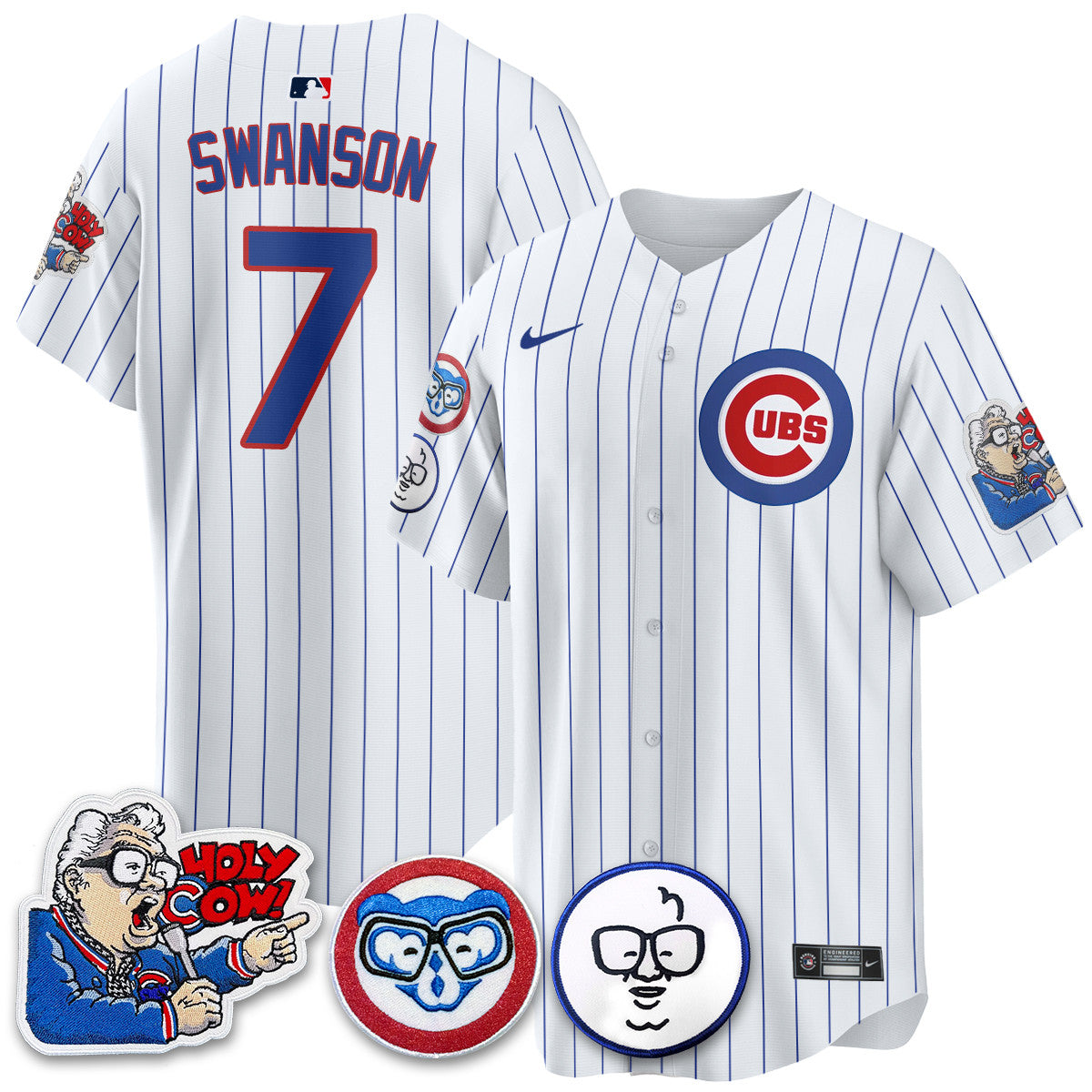 Men's Chicago Cubs Limited Jersey - Harry Caray "Holy Cow" Patch - All Stitched