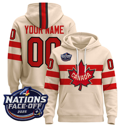 Canada 4 Nations Face-Off 2025 Custom Pullover Hoodie V2 - All Stitched