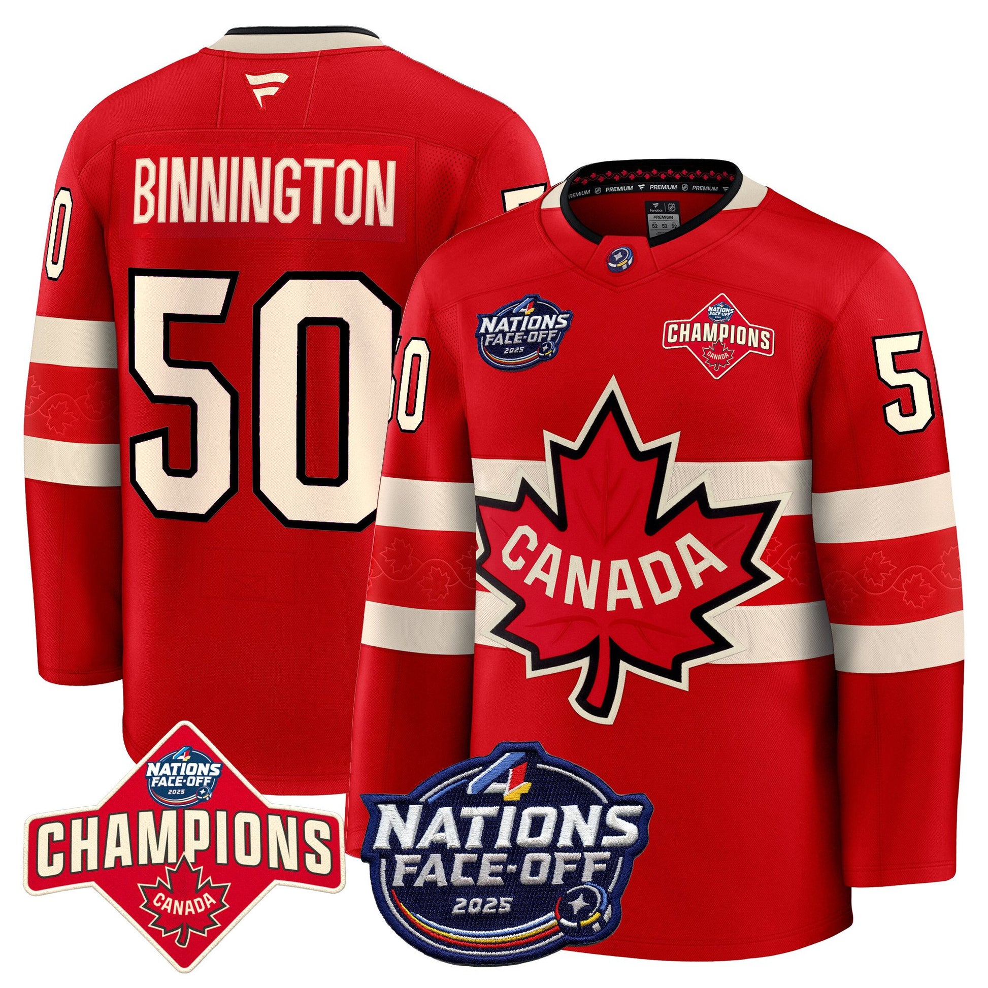 Men's Canada 4 Nations Face-Off 2025 Champions Premium Jersey - All Stitched