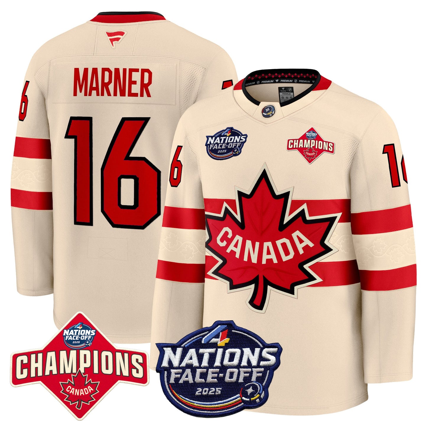 Men's Canada 4 Nations Face-Off 2025 Champions Premium Jersey - All Stitched