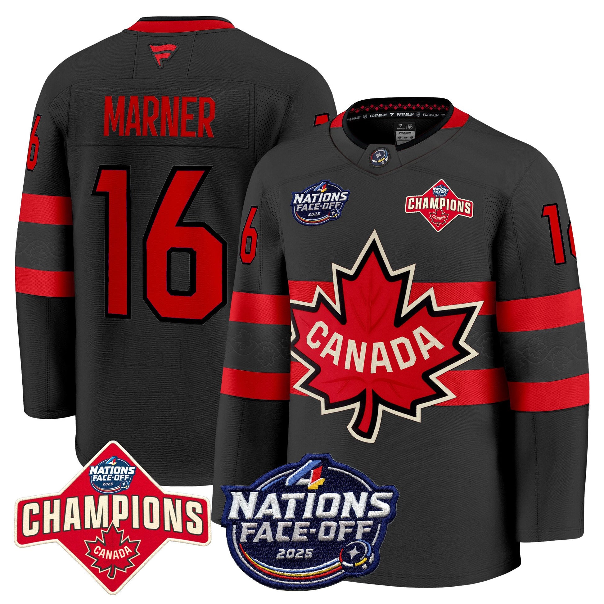 Men's Canada 4 Nations Face-Off 2025 Champions Premium Jersey - All Stitched