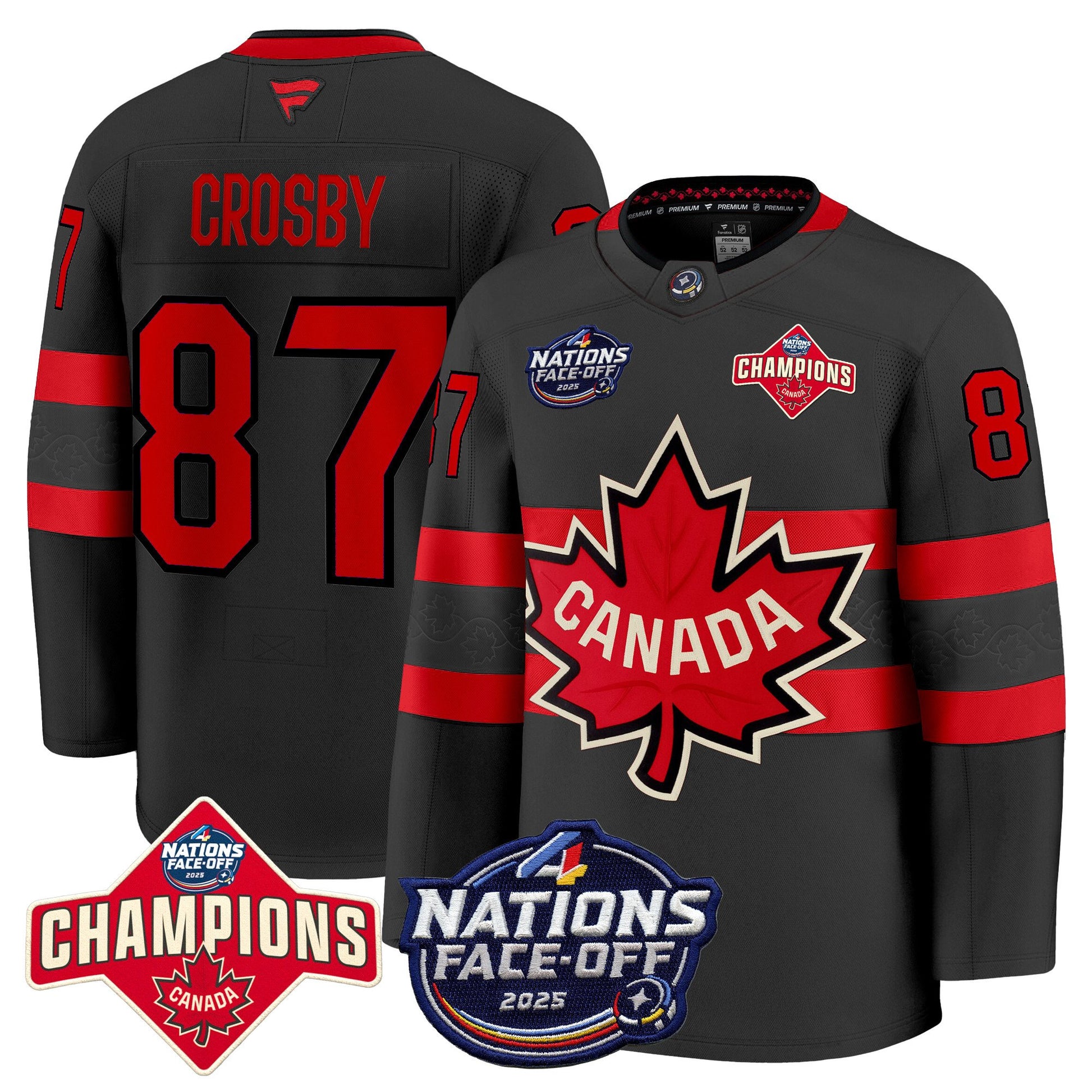 Men's Canada 4 Nations Face-Off 2025 Champions Premium Jersey - All Stitched