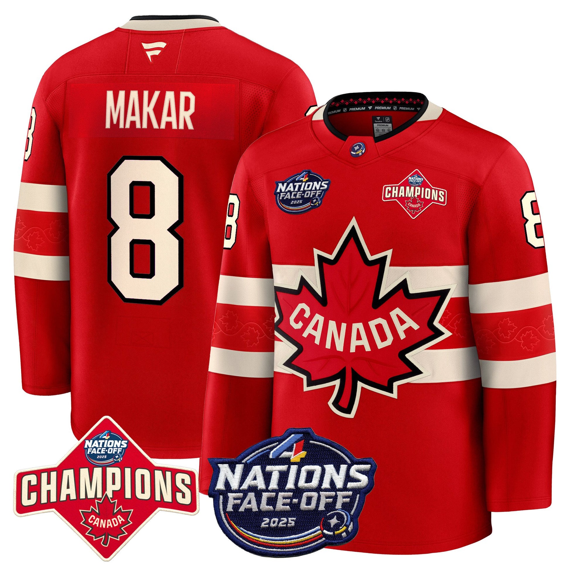 Men's Canada 4 Nations Face-Off 2025 Champions Premium Jersey - All Stitched