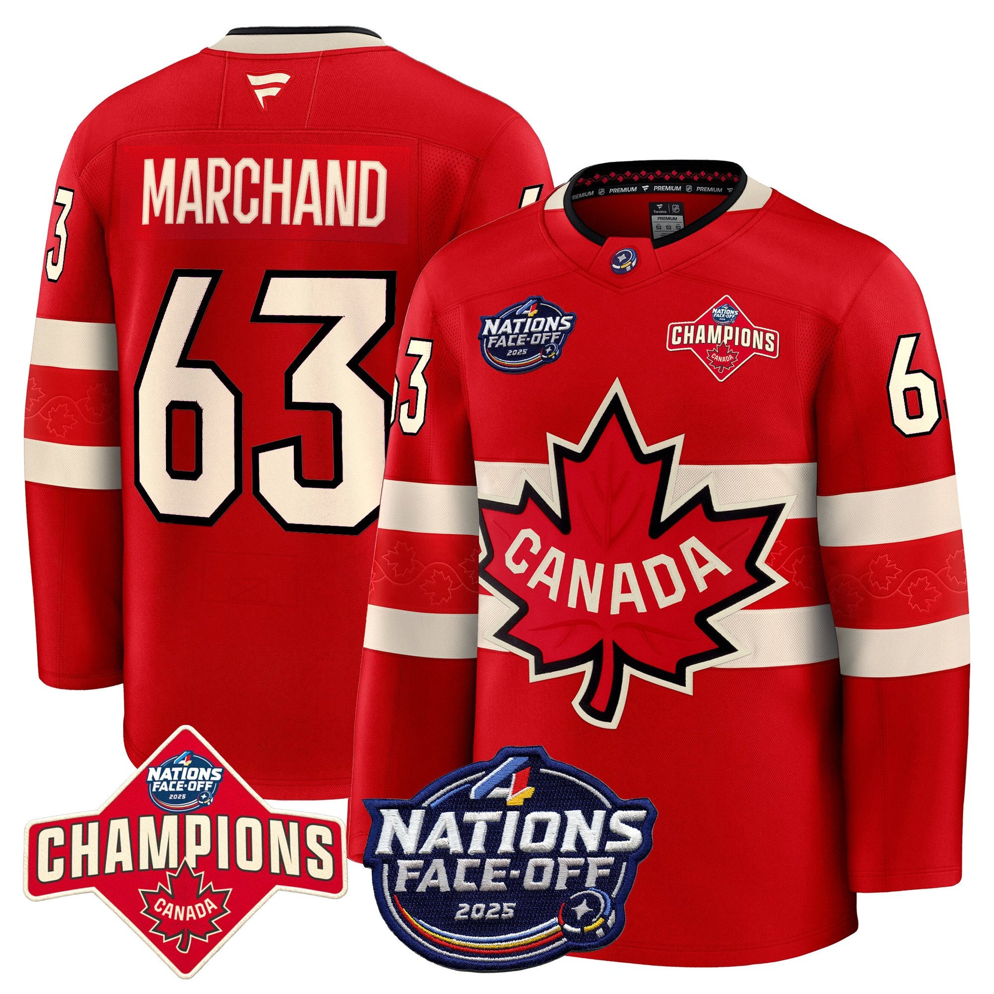 Men's Canada 4 Nations Face-Off 2025 Champions Premium Jersey - All Stitched