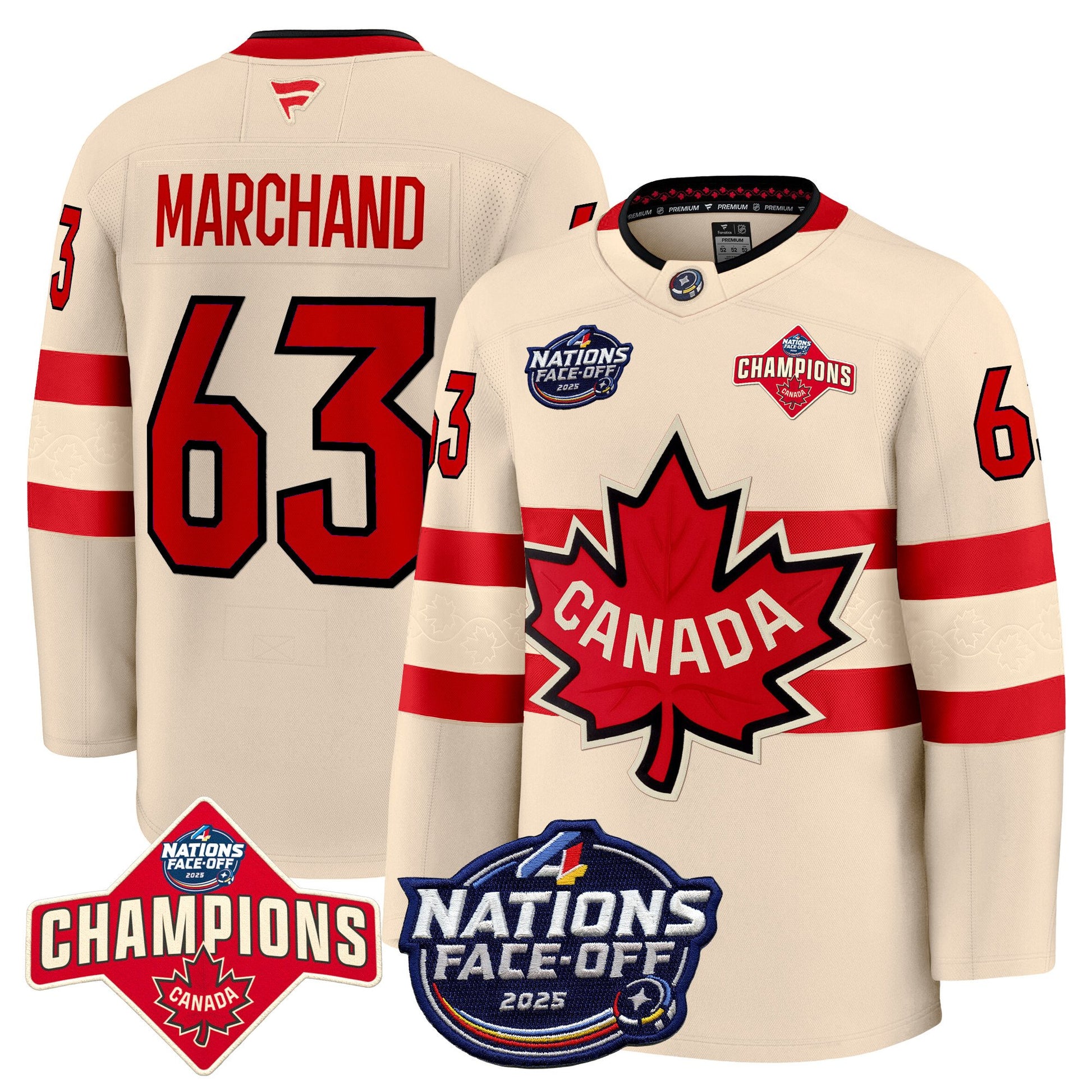 Men's Canada 4 Nations Face-Off 2025 Champions Premium Jersey - All Stitched