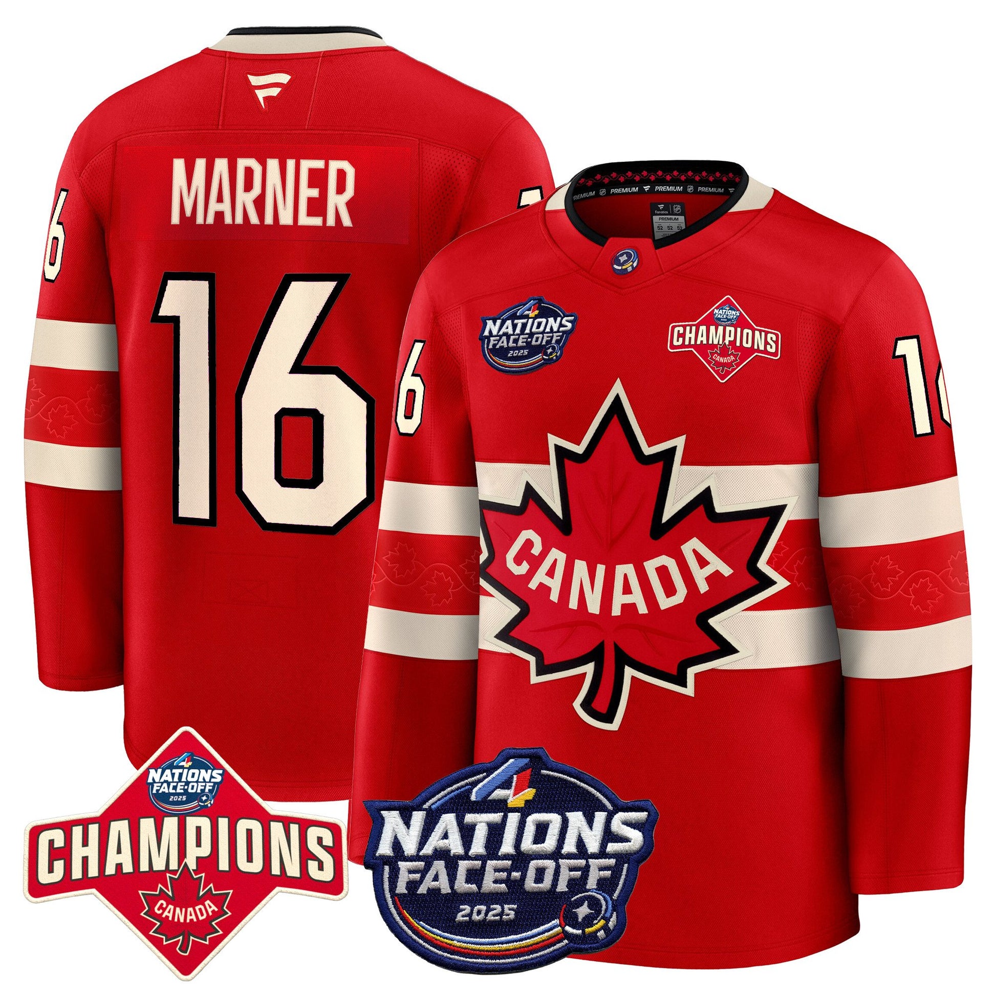 Men's Canada 4 Nations Face-Off 2025 Champions Premium Jersey - All Stitched