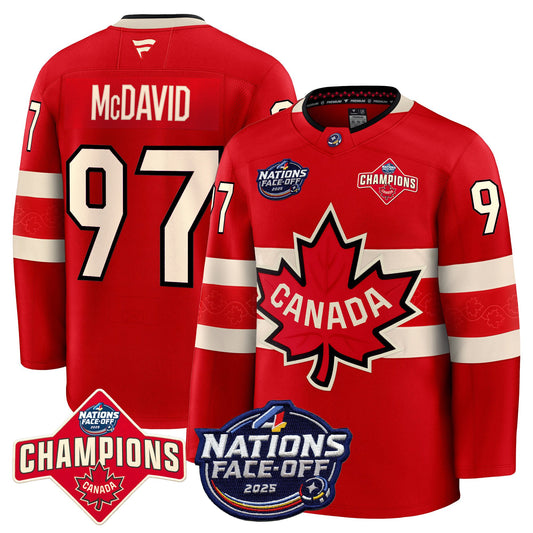 Men's Canada 4 Nations Face-Off 2025 Champions Premium Jersey - All Stitched