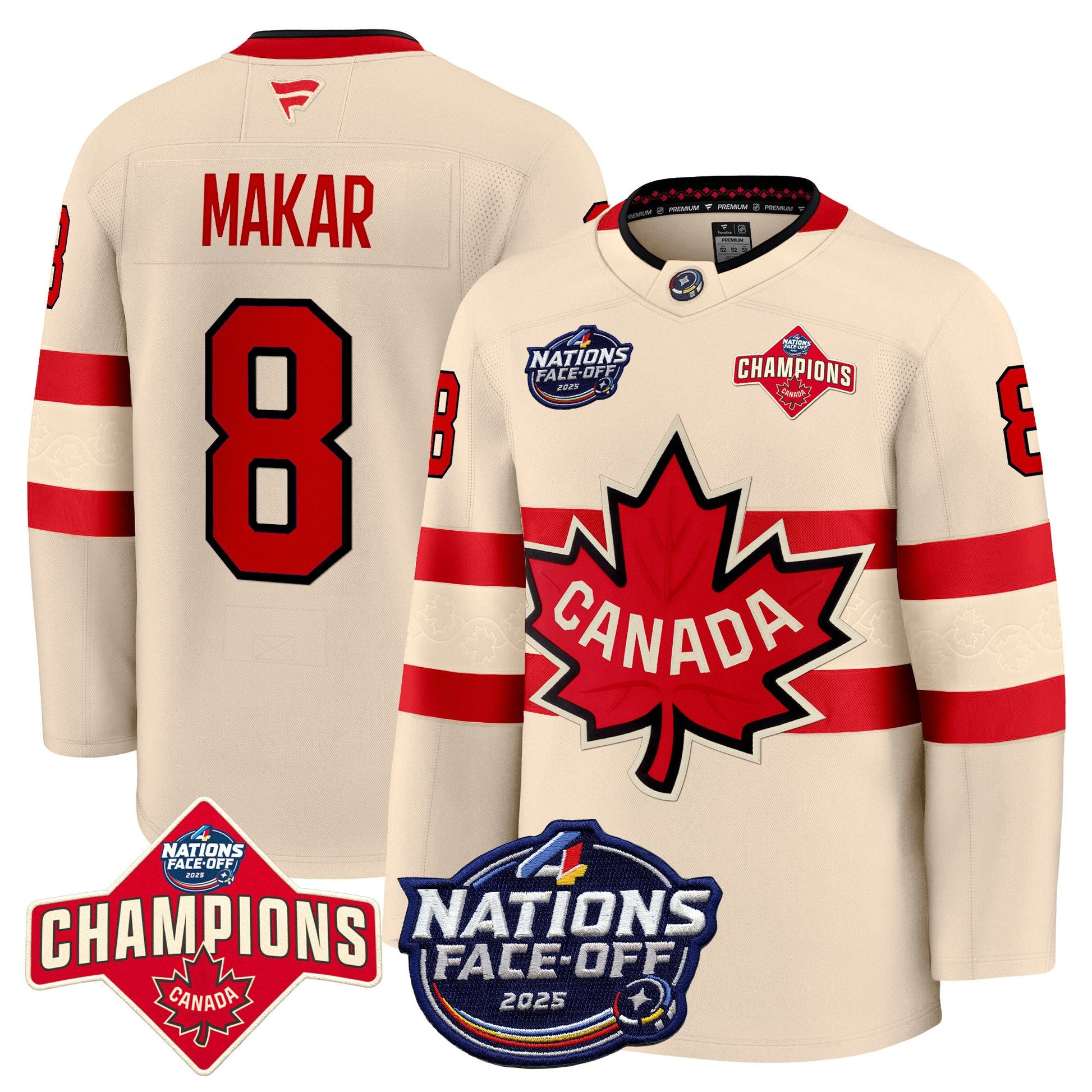 Men's Canada 4 Nations Face-Off 2025 Champions Premium Jersey - All Stitched