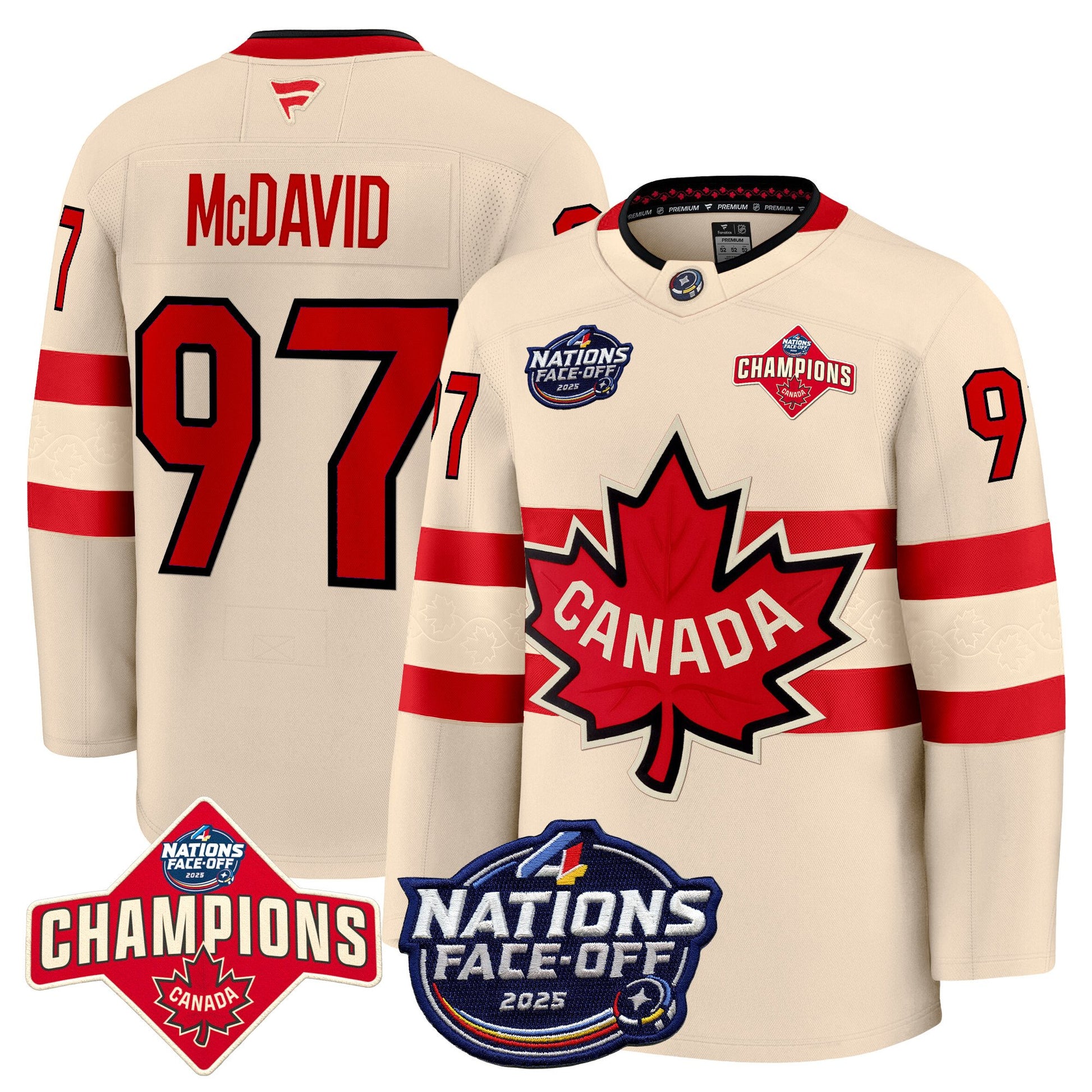 Men's Canada 4 Nations Face-Off 2025 Champions Premium Jersey - All Stitched