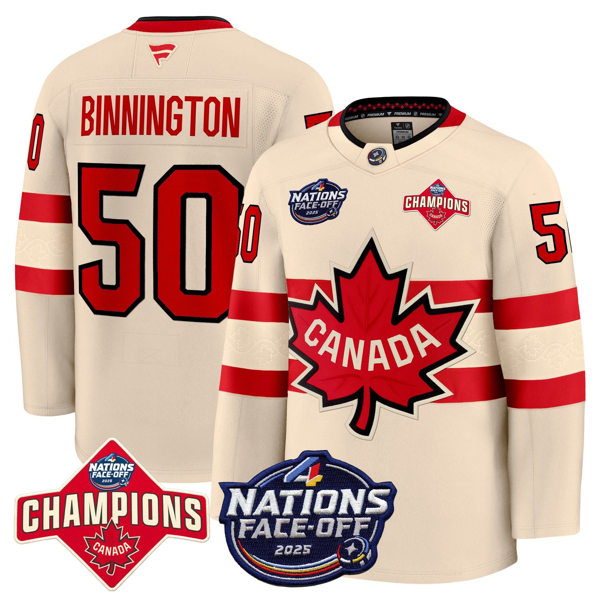 Men's Canada 4 Nations Face-Off 2025 Champions Premium Jersey - All Stitched