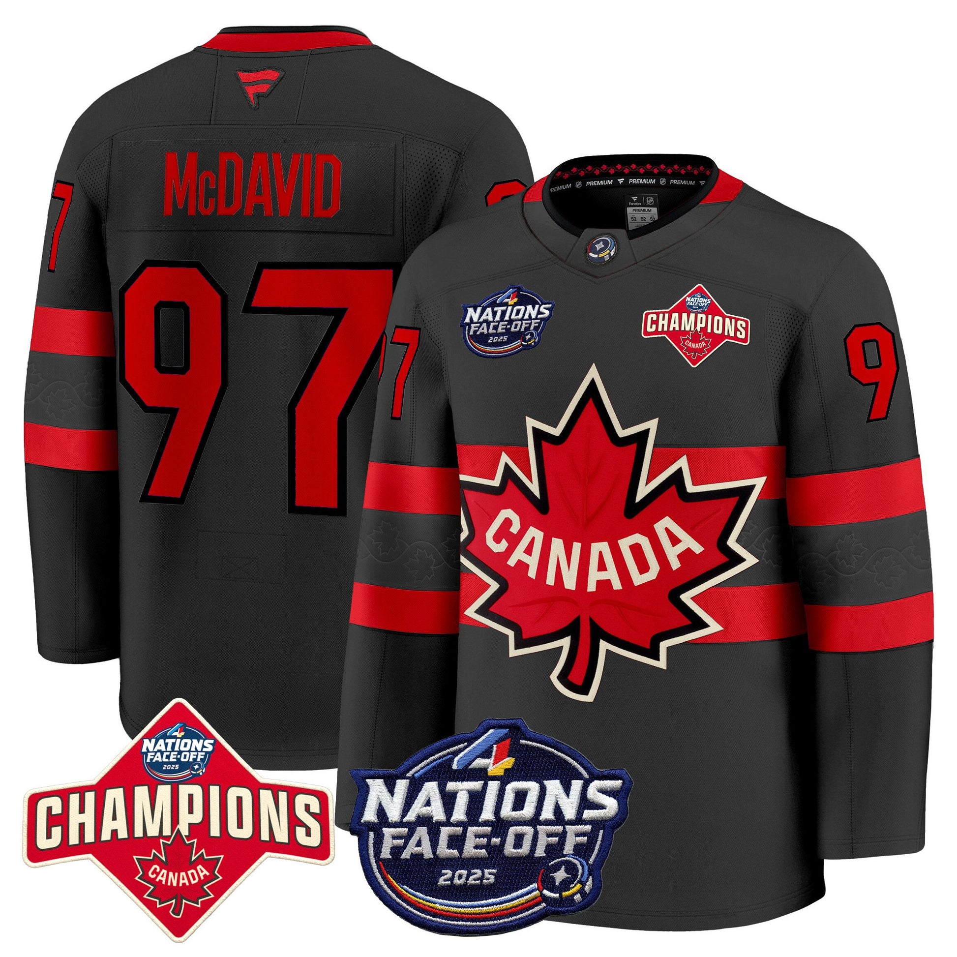 Men's Canada 4 Nations Face-Off 2025 Champions Premium Jersey - All Stitched
