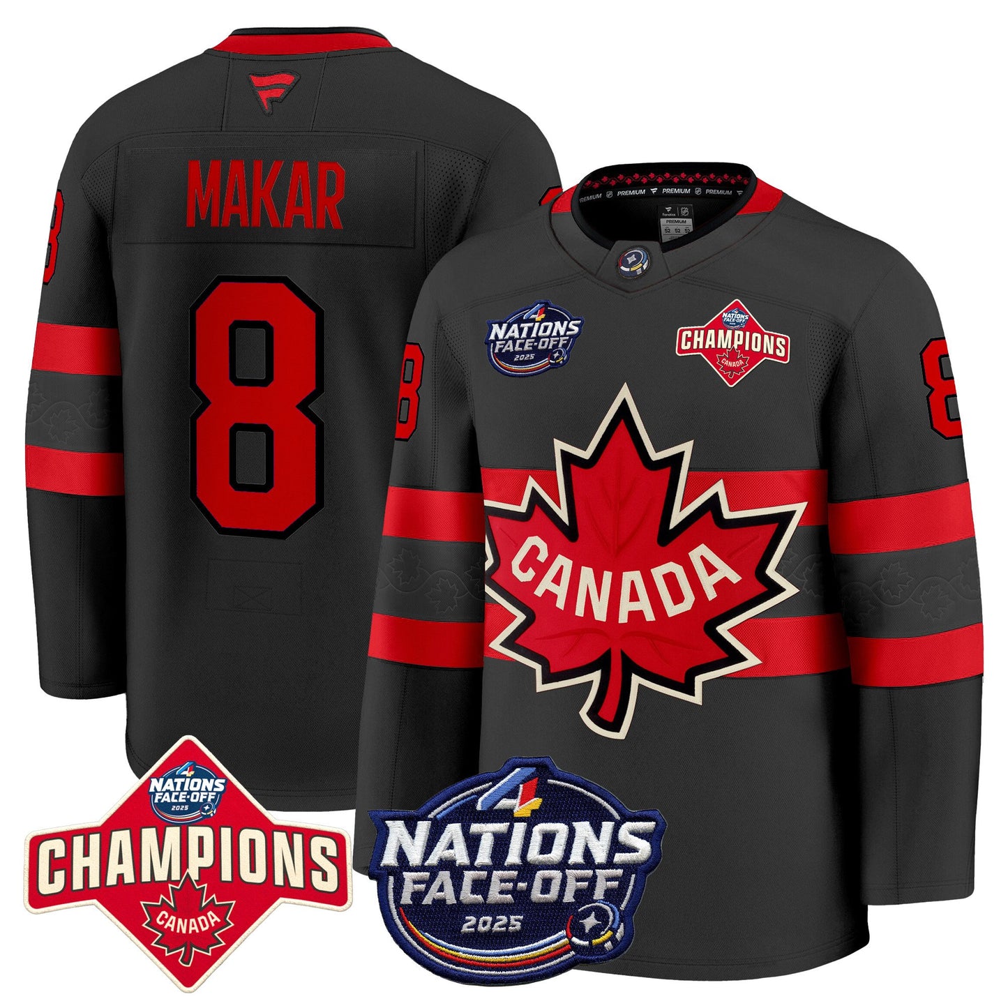 Men's Canada 4 Nations Face-Off 2025 Champions Premium Jersey - All Stitched