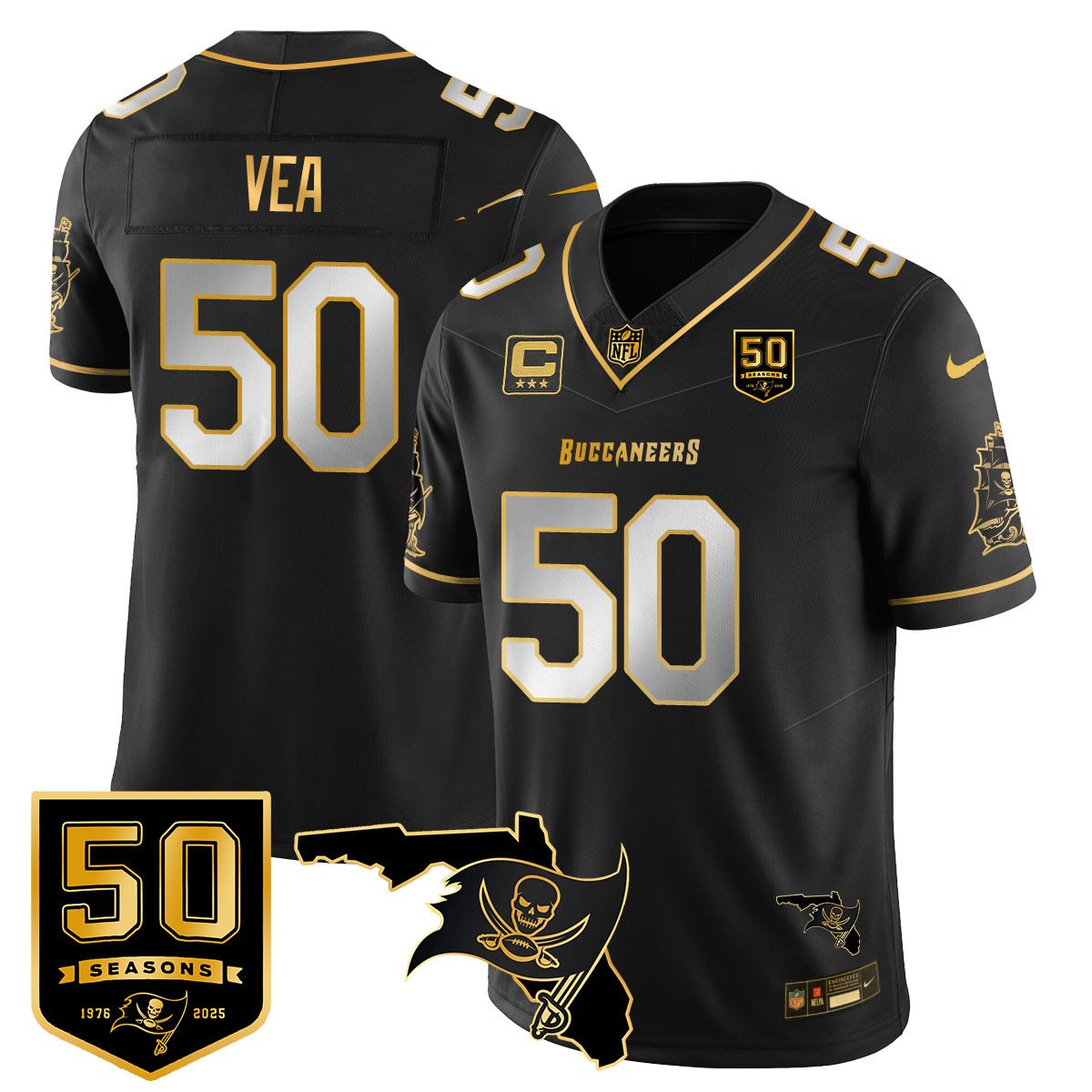 Men's Tampa Bay Buccaneers 50th Season Limited Jersey - All Stitched