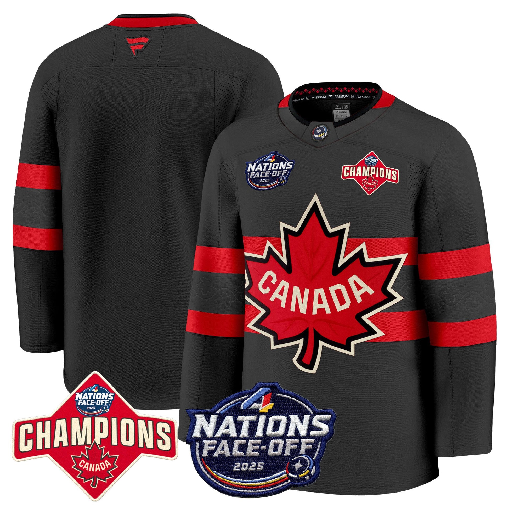 Men's Canada 4 Nations Face-Off 2025 Champions Premium Jersey - All Stitched