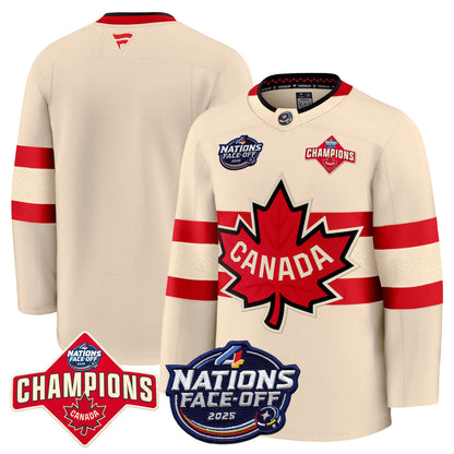 Men's Canada 4 Nations Face-Off 2025 Champions Premium Jersey - All Stitched