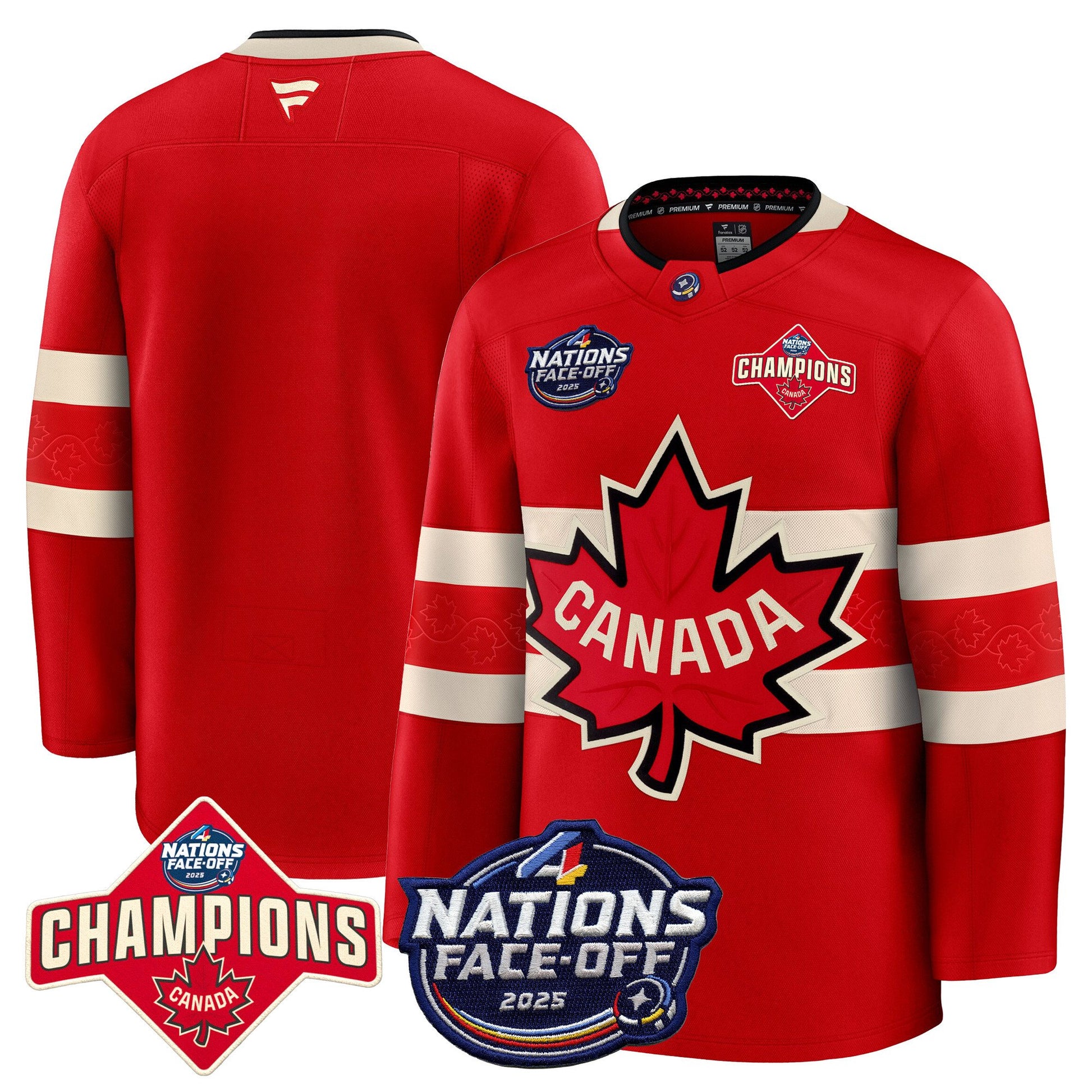 Men's Canada 4 Nations Face-Off 2025 Champions Premium Jersey - All Stitched
