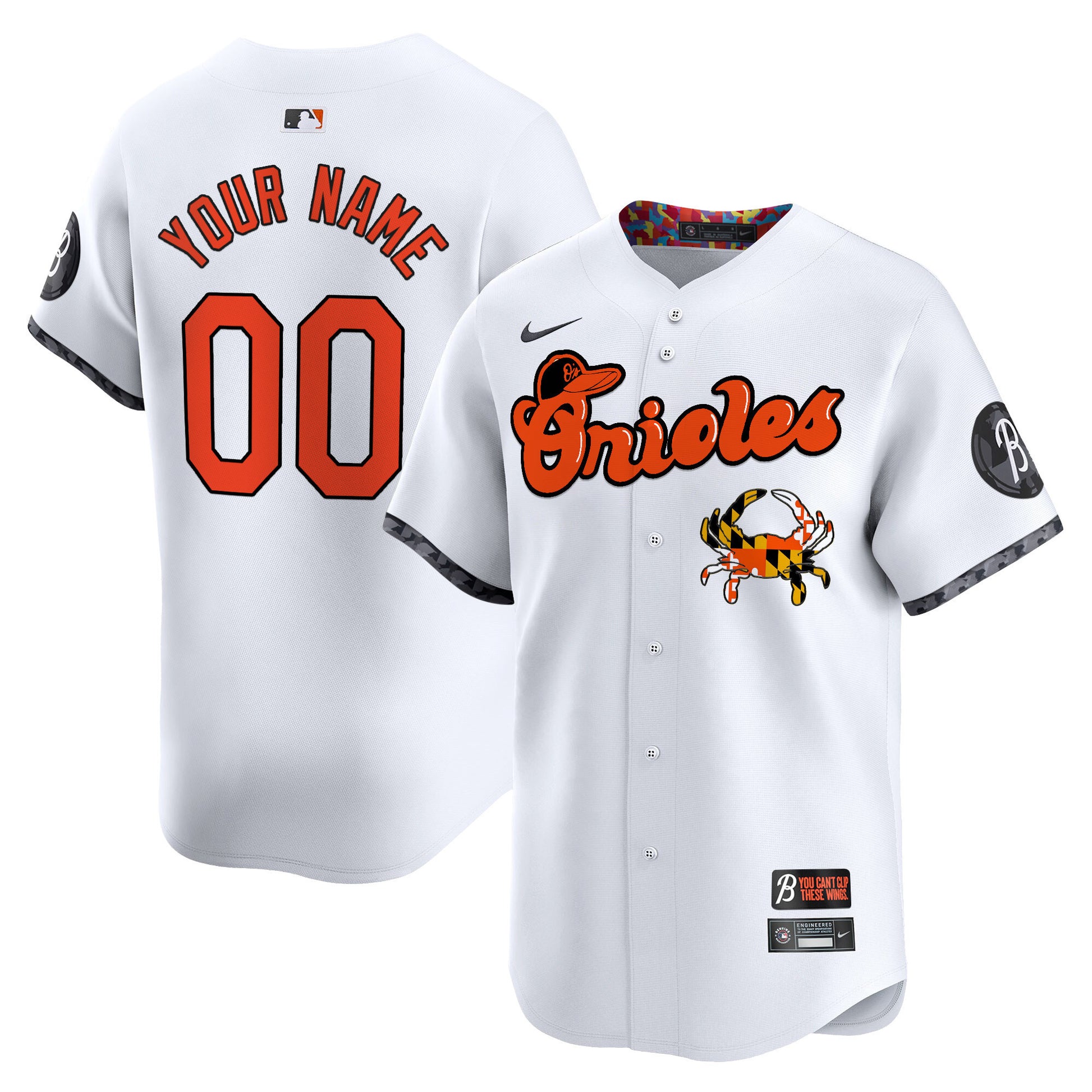 Baltimore Orioles Maryland Blue Crab Vapor Premier Limited Custom Jersey - All Stitched