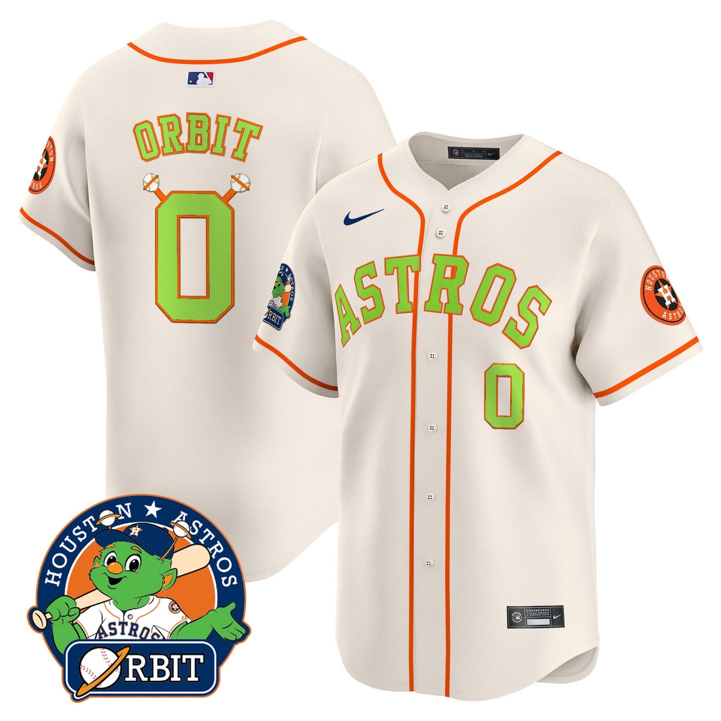Men's Astros Orbit Patch Vapor Premier Limited Jersey V2 - All Stitched