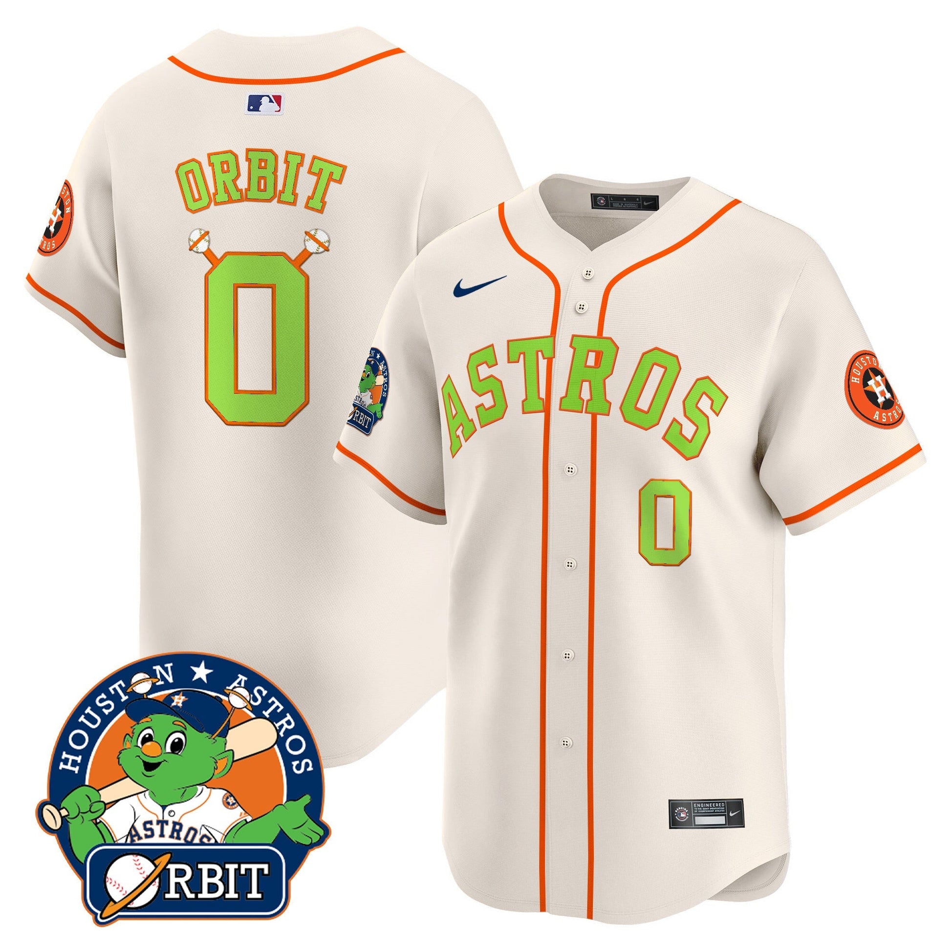 Men's Astros Orbit Patch Vapor Premier Limited Jersey V2 - All Stitched