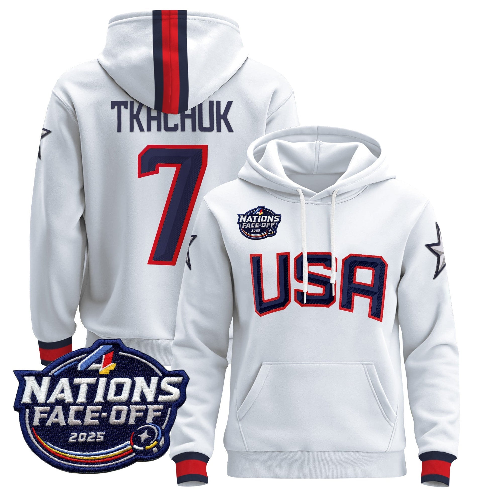 Men's USA 4 Nations Face-Off 2025 Pullover Hoodie - All Stitched