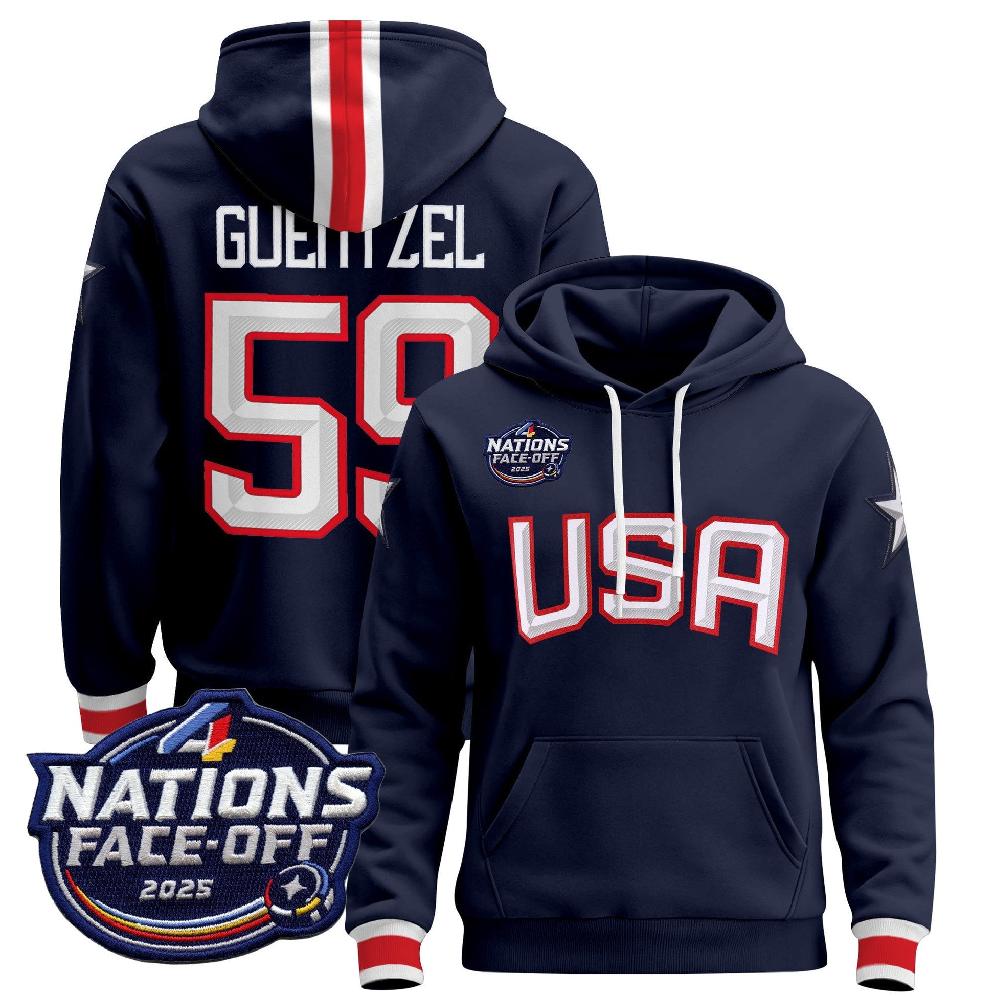 Men's USA 4 Nations Face-Off 2025 Pullover Hoodie - All Stitched