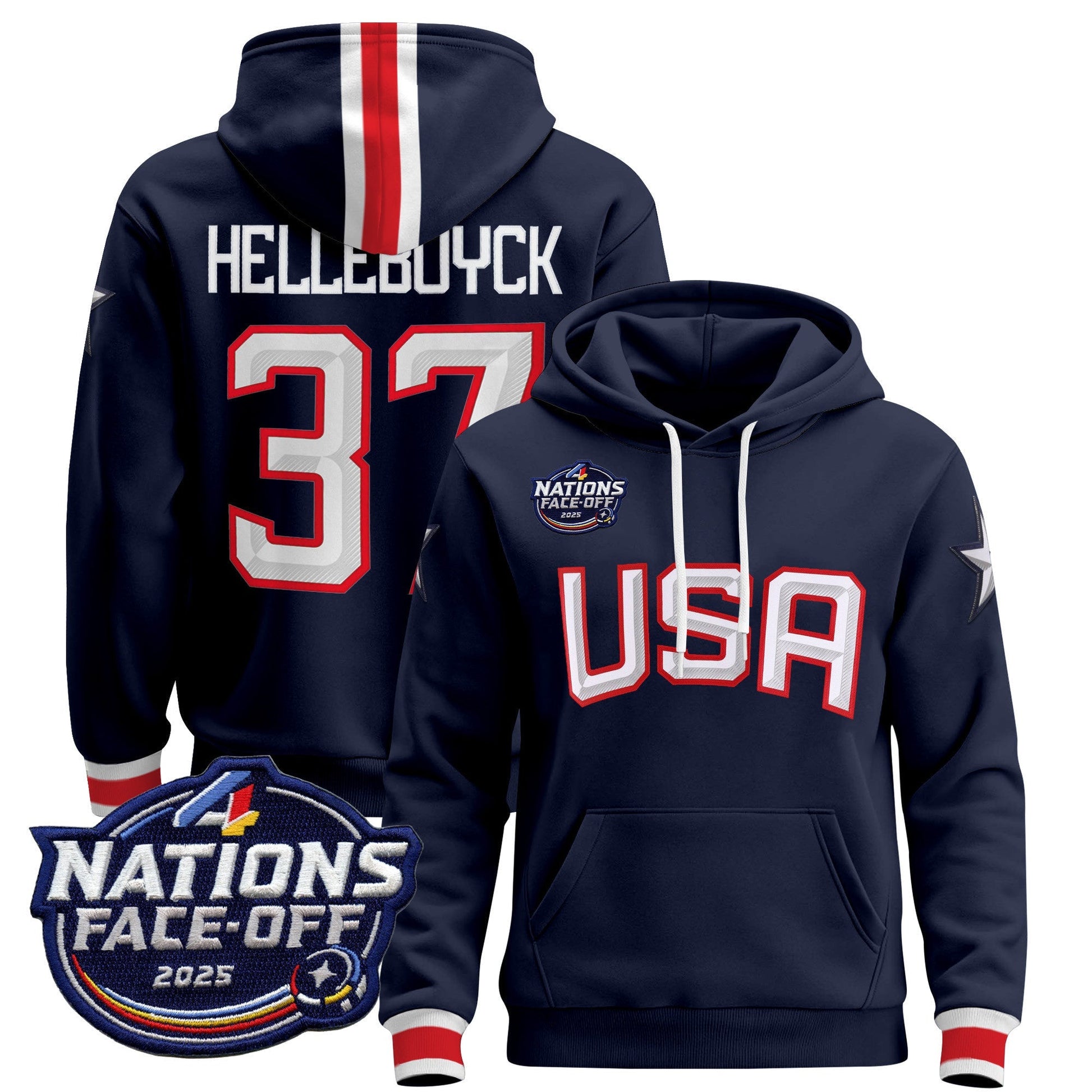 Men's USA 4 Nations Face-Off 2025 Pullover Hoodie - All Stitched