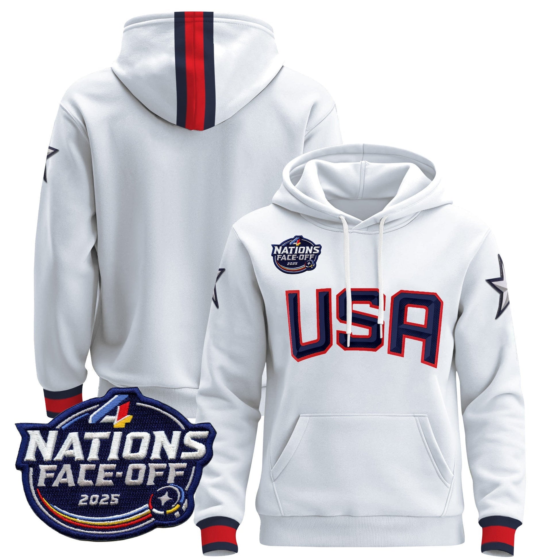 Men's USA 4 Nations Face-Off 2025 Pullover Hoodie - All Stitched