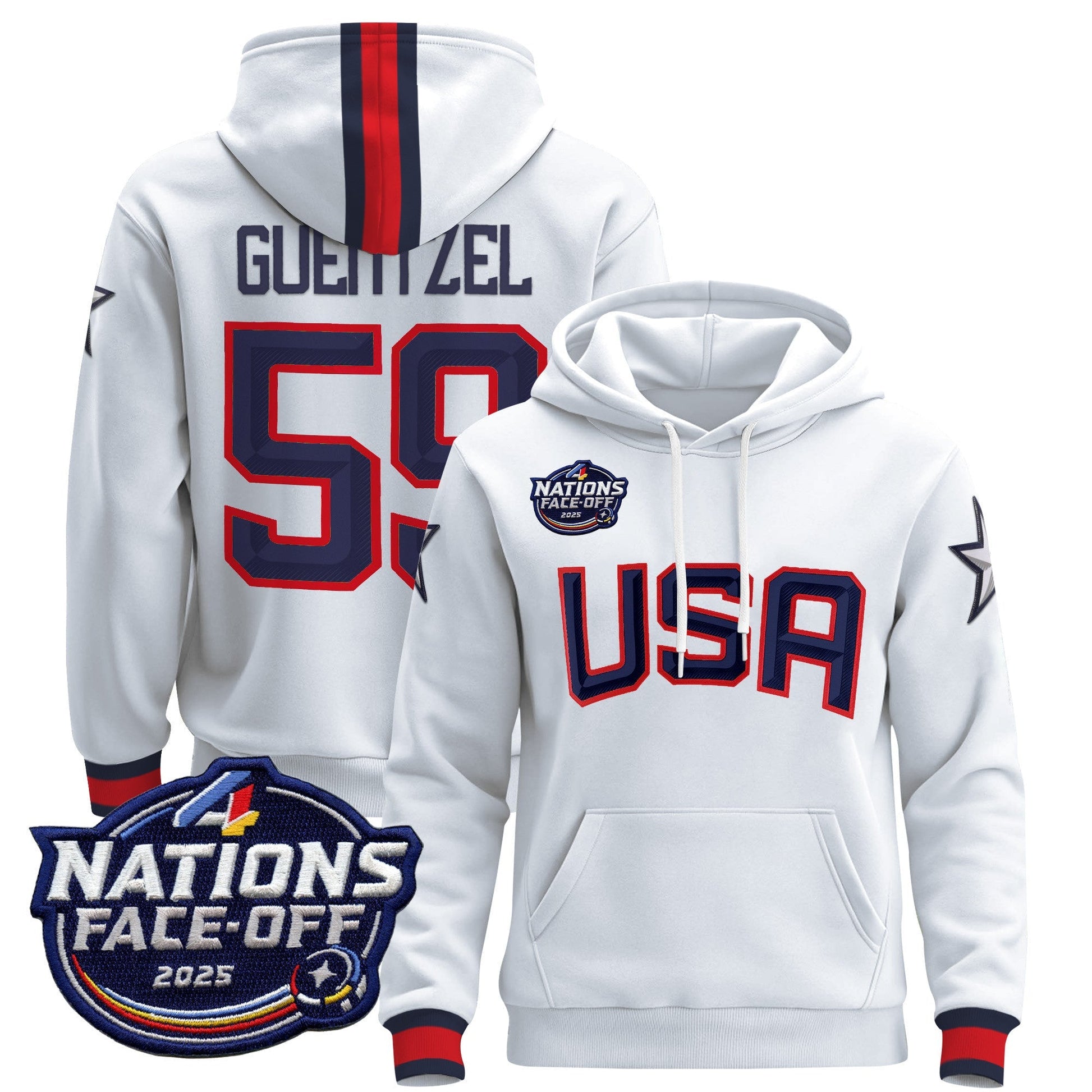 Men's USA 4 Nations Face-Off 2025 Pullover Hoodie - All Stitched