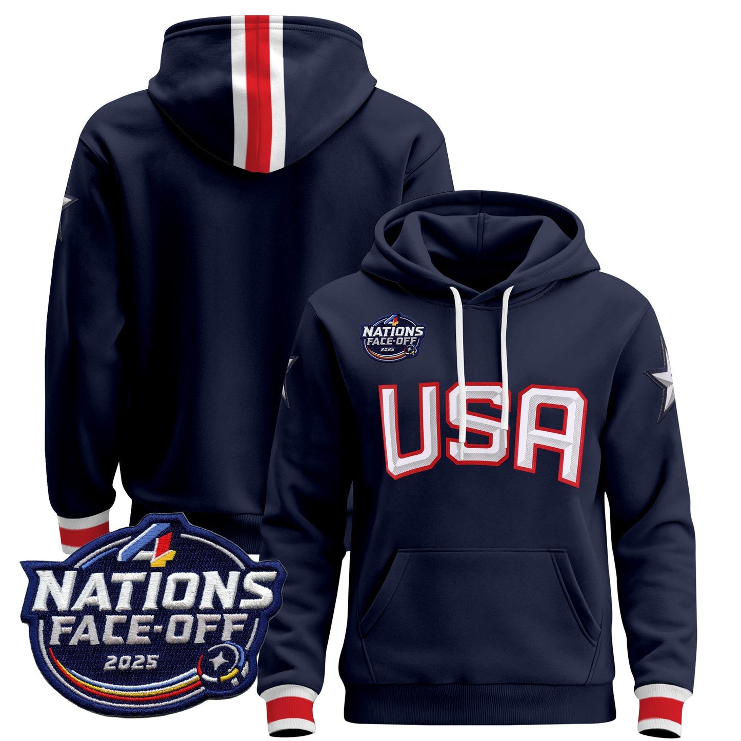 Men's USA 4 Nations Face-Off 2025 Pullover Hoodie - All Stitched