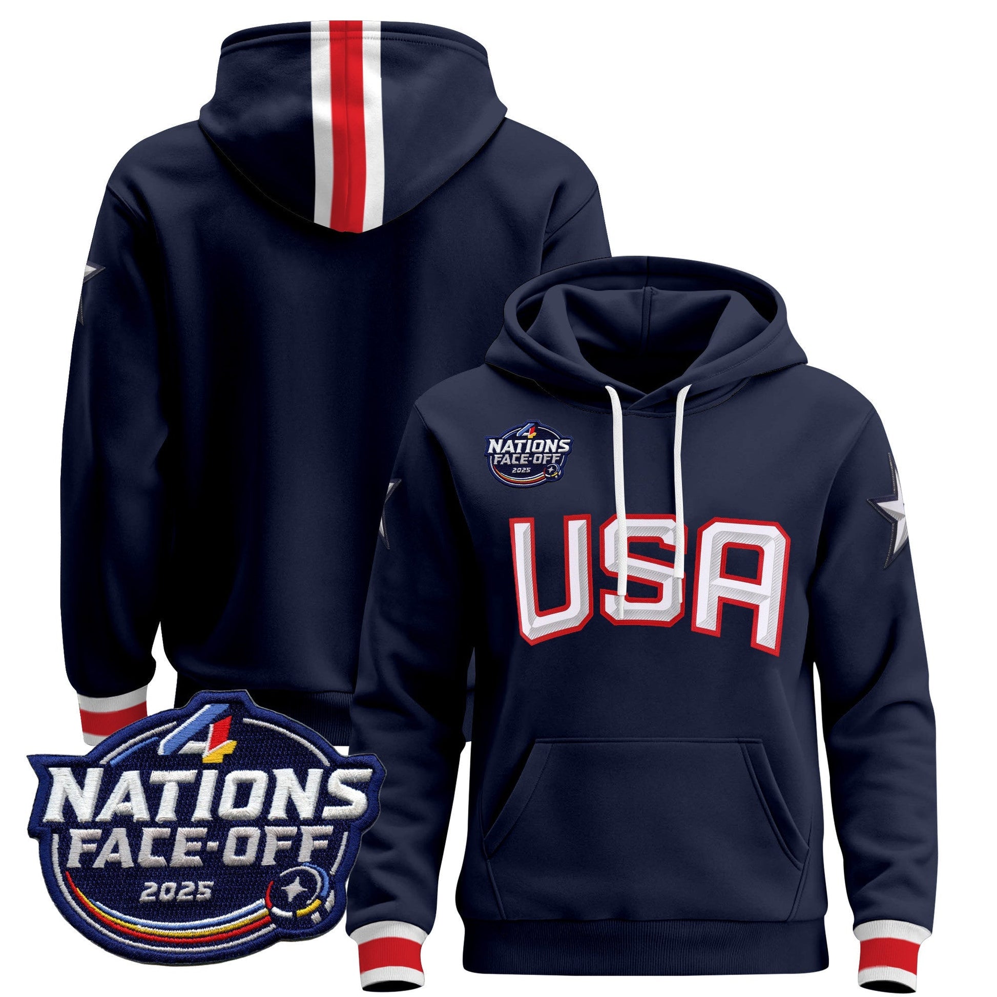 Men's USA 4 Nations Face-Off 2025 Pullover Hoodie - All Stitched