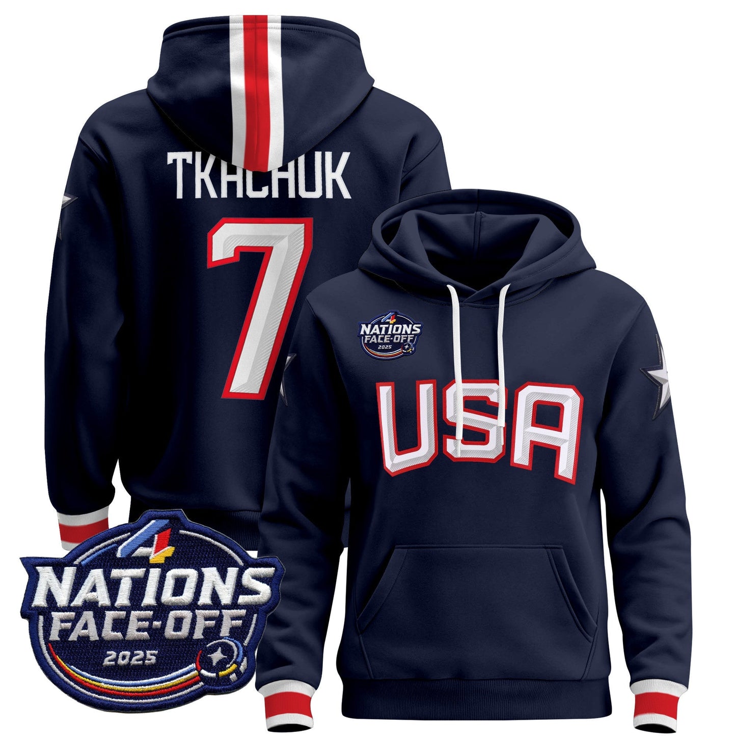 Men's USA 4 Nations Face-Off 2025 Pullover Hoodie - All Stitched