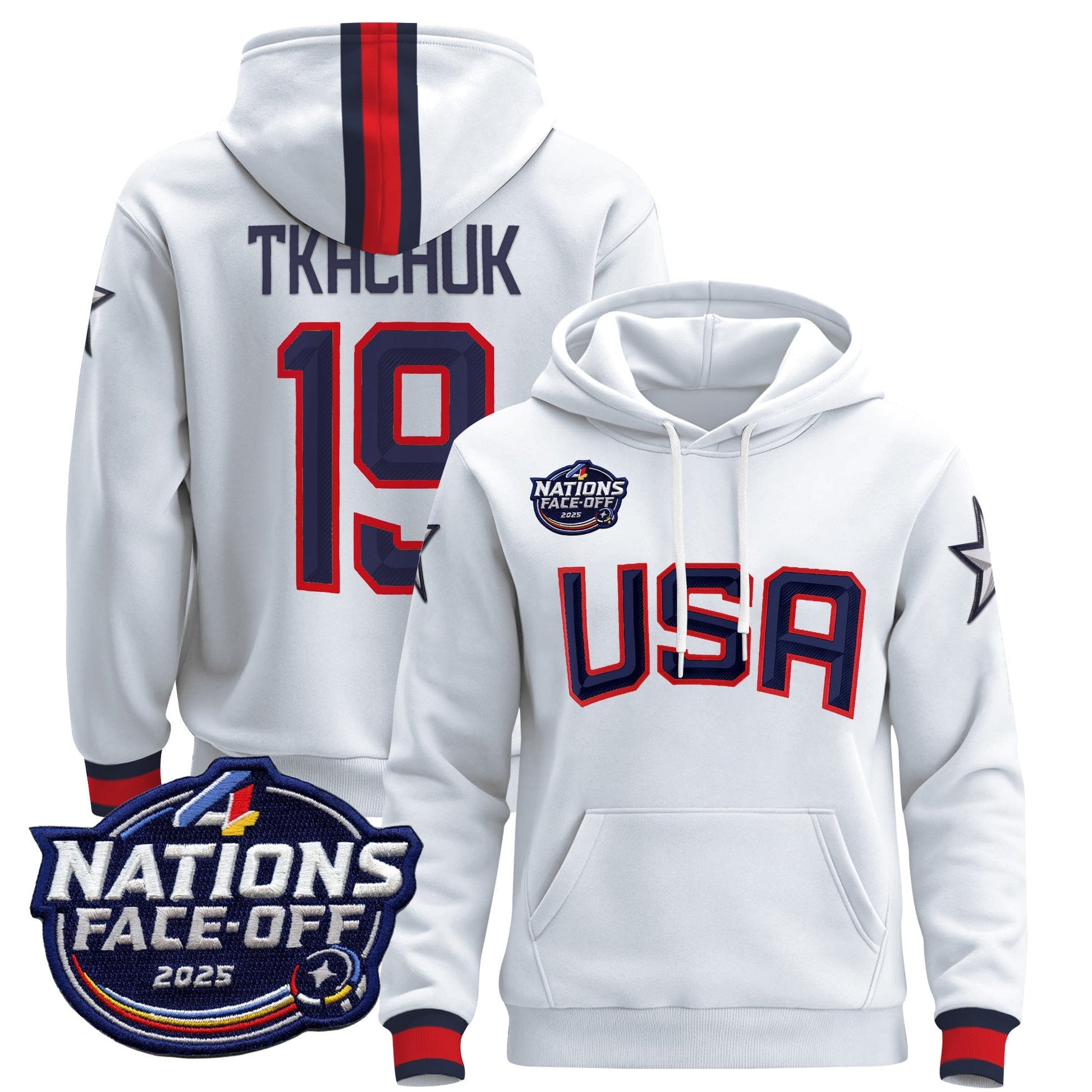 Men's USA 4 Nations Face-Off 2025 Pullover Hoodie - All Stitched