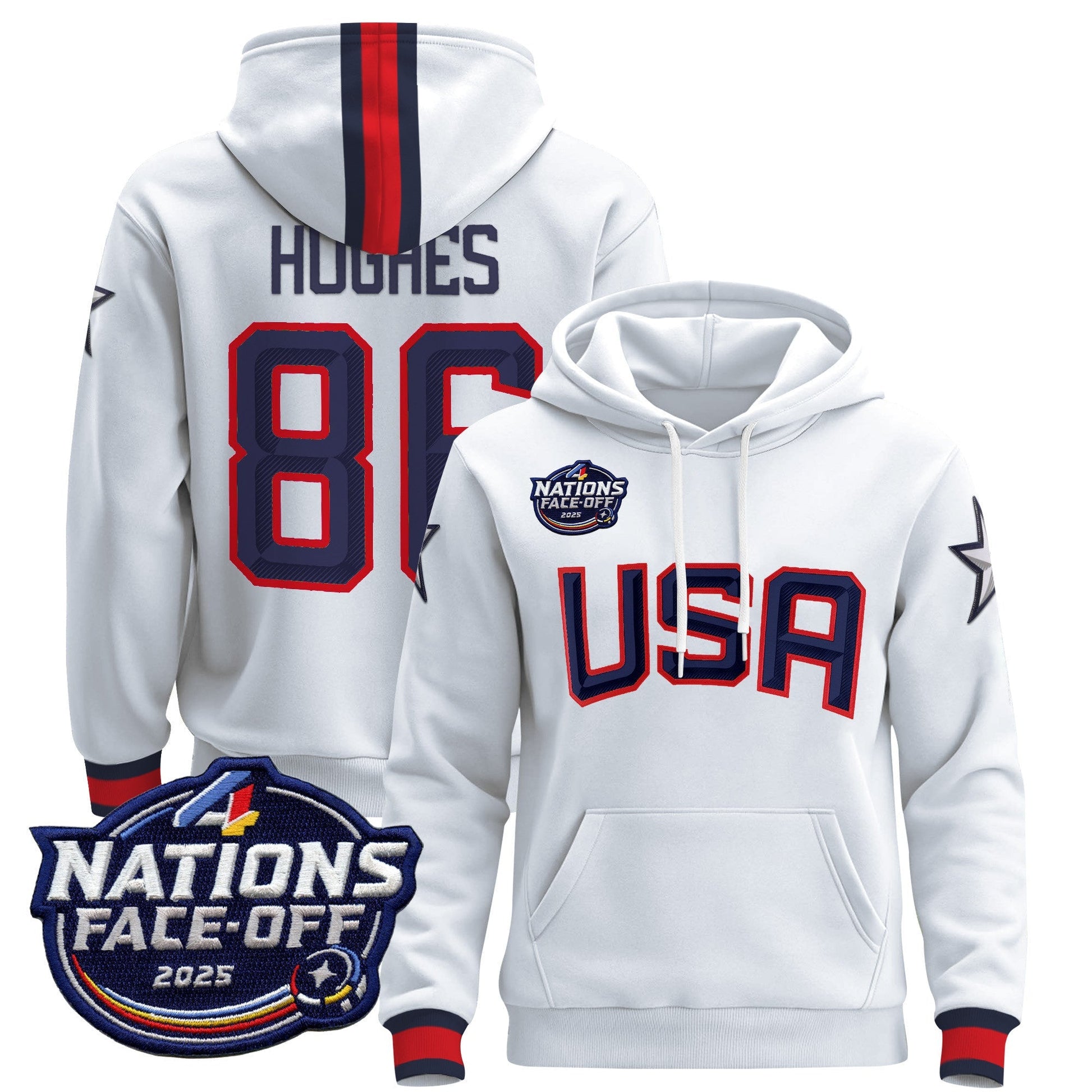 Men's USA 4 Nations Face-Off 2025 Pullover Hoodie - All Stitched