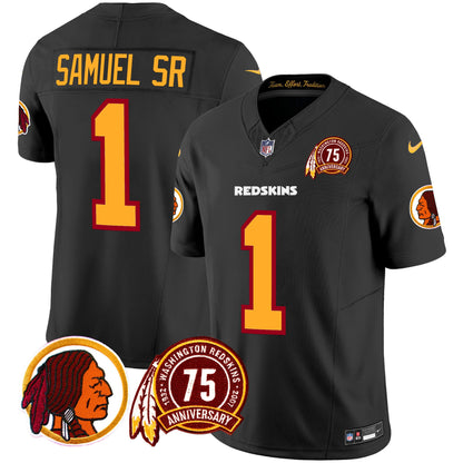 Men's Washington Redskins 75th Patch Throwback Vapor Limited Jersey - All Stitched