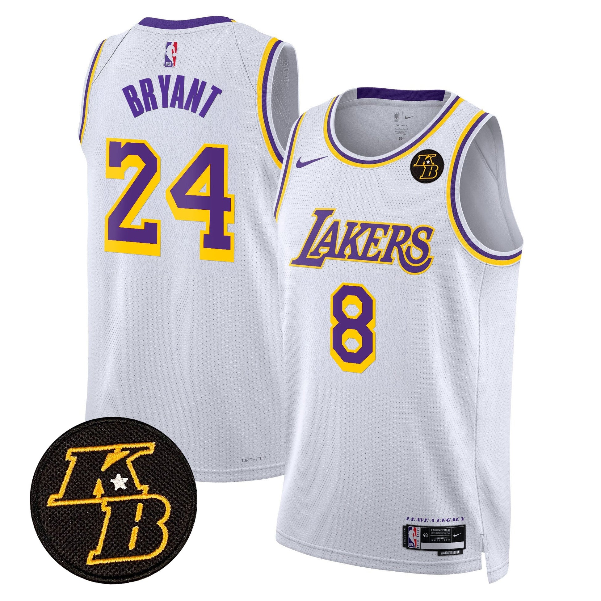Men's Los Angeles Lakers Kobe Bryant Patch Swingman Jersey - All Stitched