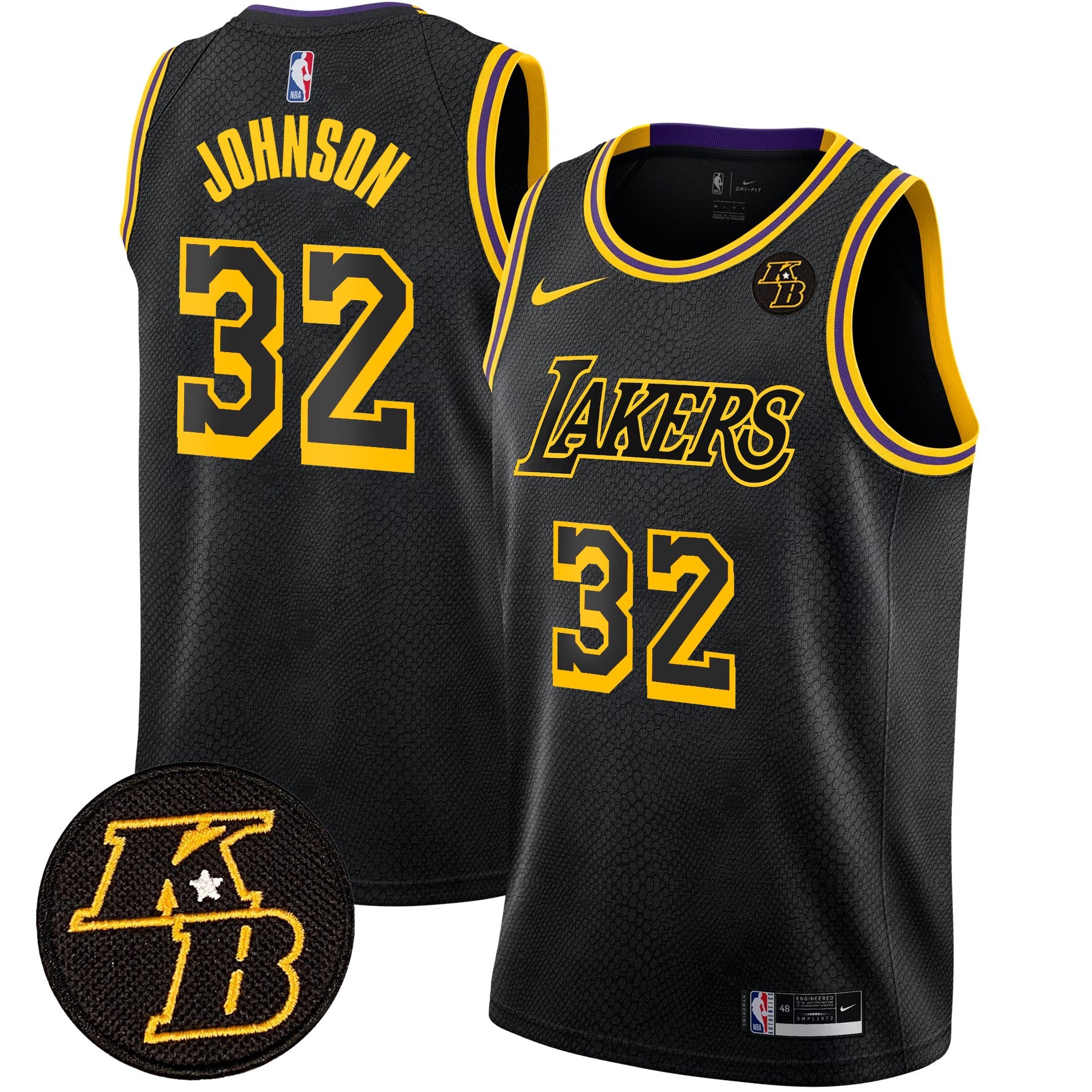 Men's Los Angeles Lakers Kobe Bryant Patch Swingman Jersey - All Stitched