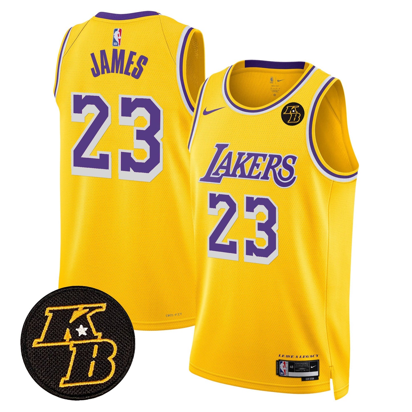 Men's Los Angeles Lakers Kobe Bryant Patch Swingman Jersey - All Stitched