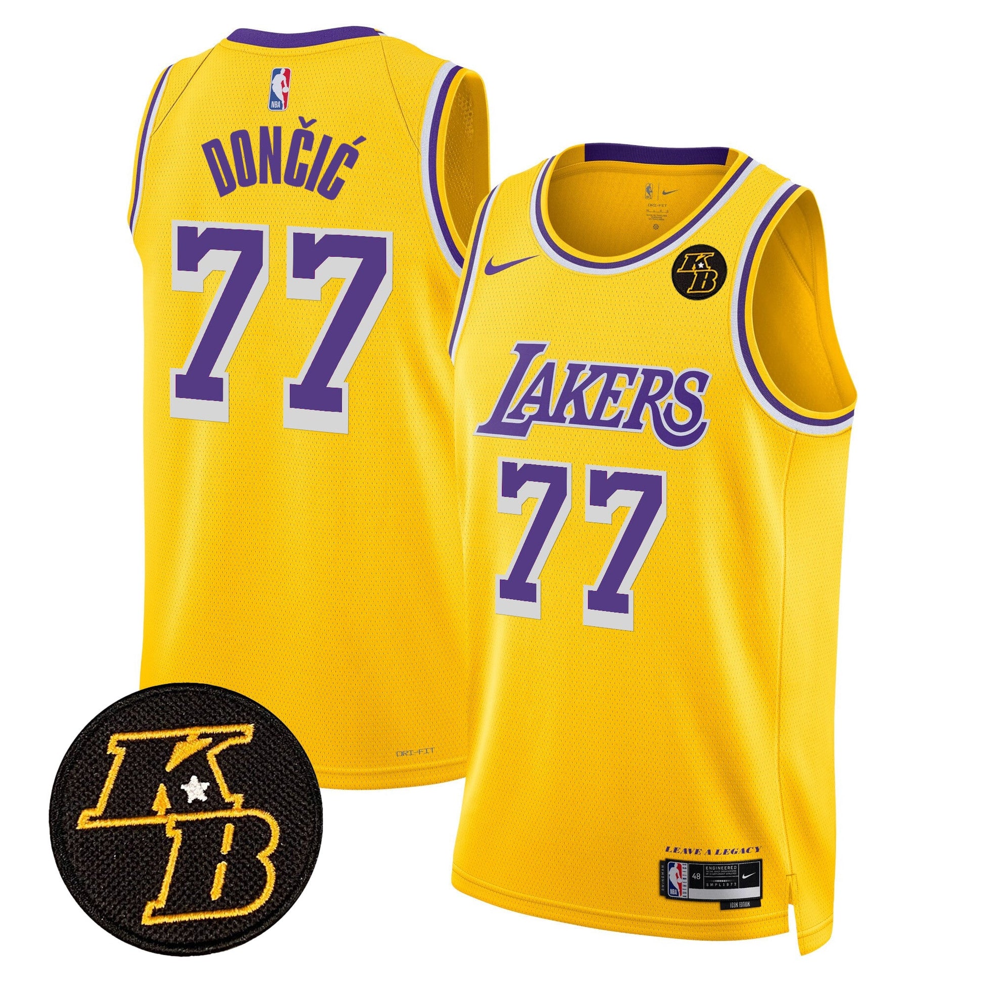 Men's Los Angeles Lakers Kobe Bryant Patch Swingman Jersey - All Stitched