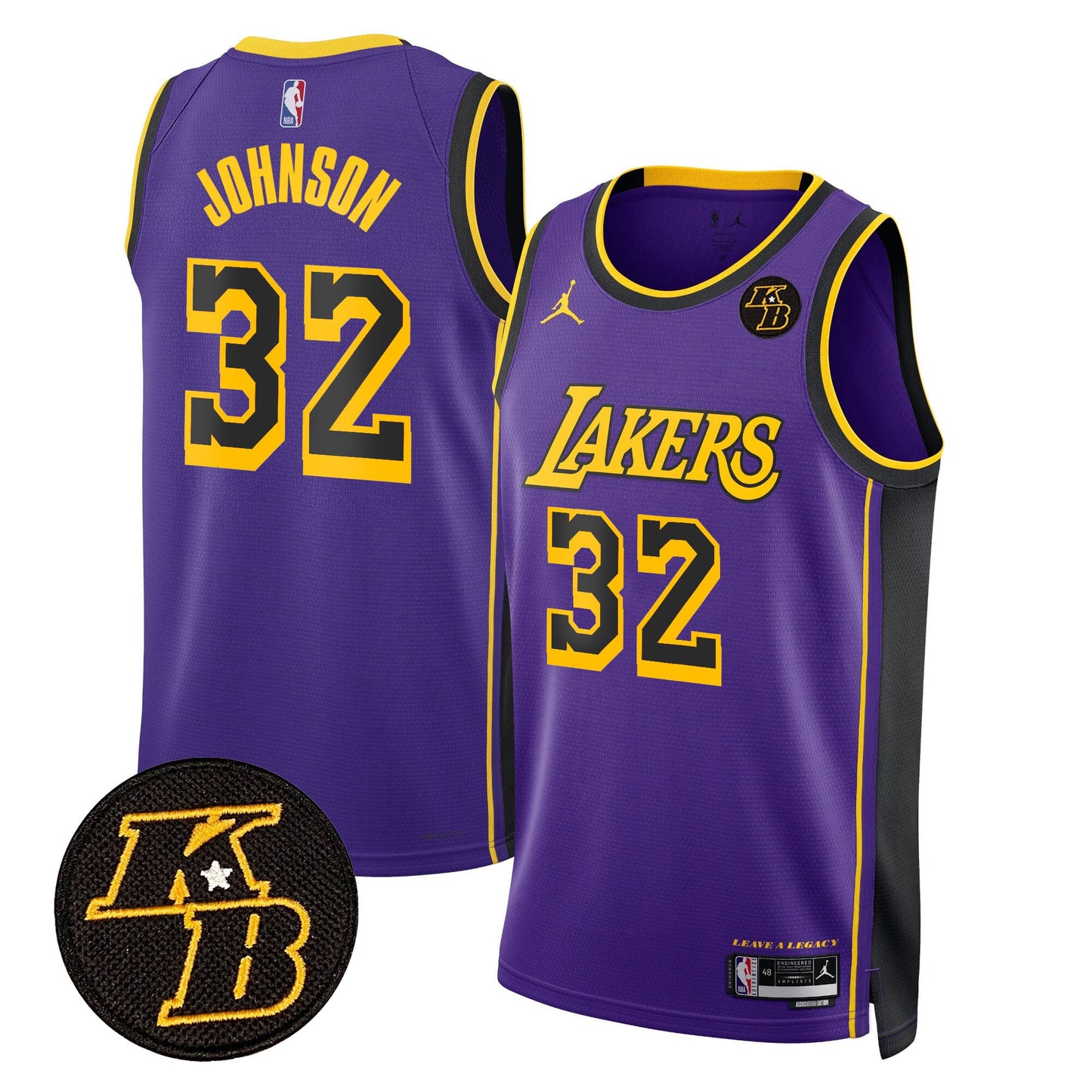 Men's Los Angeles Lakers Kobe Bryant Patch Swingman Jersey - All Stitched