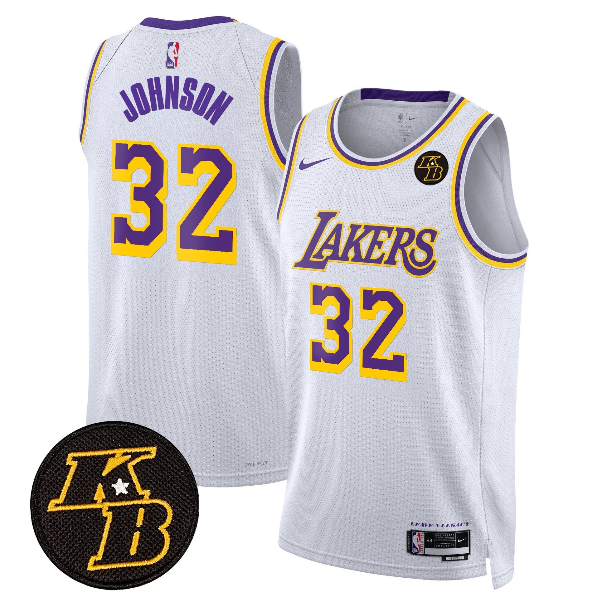 Men's Los Angeles Lakers Kobe Bryant Patch Swingman Jersey - All Stitched