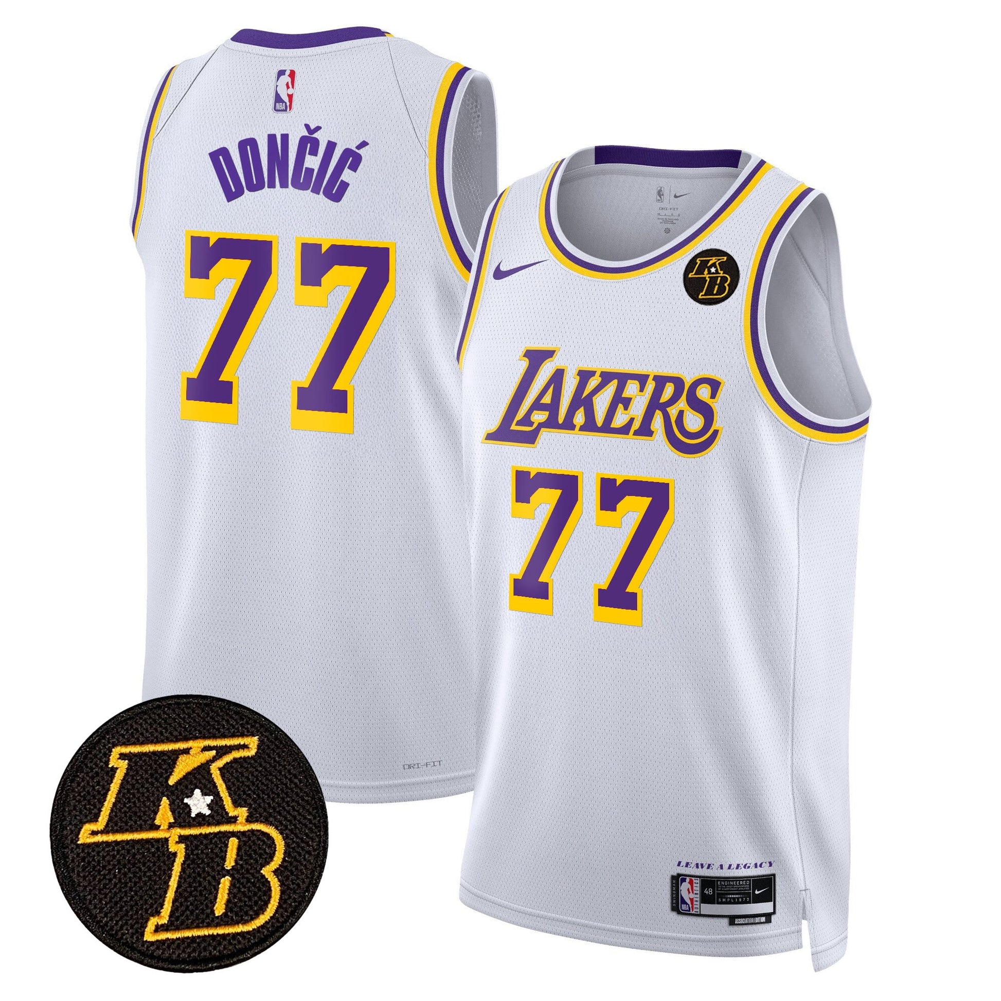 Men's Los Angeles Lakers Kobe Bryant Patch Swingman Jersey - All Stitched
