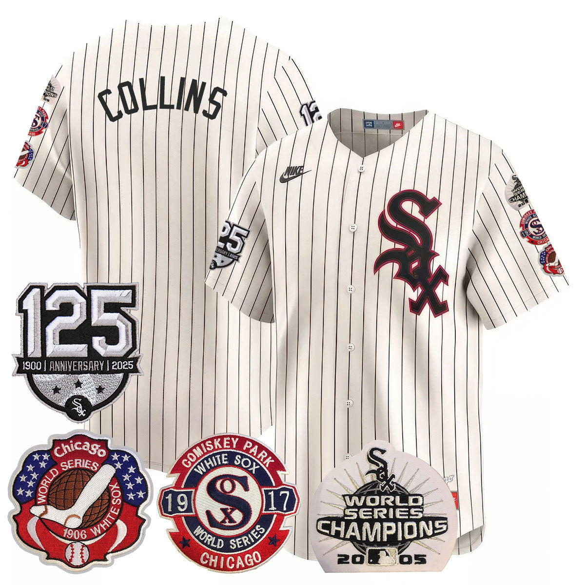 Men's Chicago White Sox 125th Anniversary - World Series Champions Jersey - All Stitched