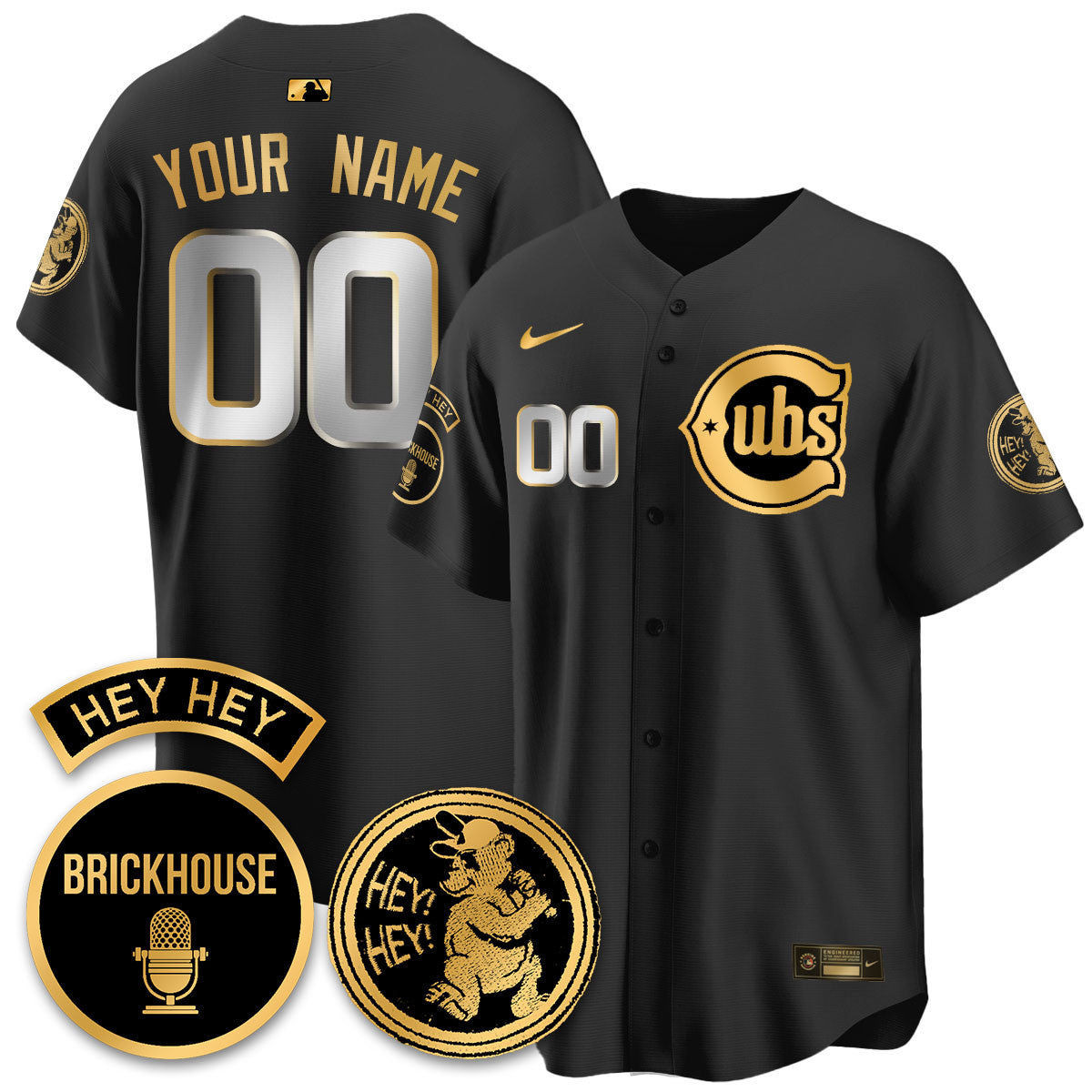 Custom Gender/Name Chicago Cubs Limited Jersey - Jack Brickhouse "Hey Hey" Patch - All Stitched
